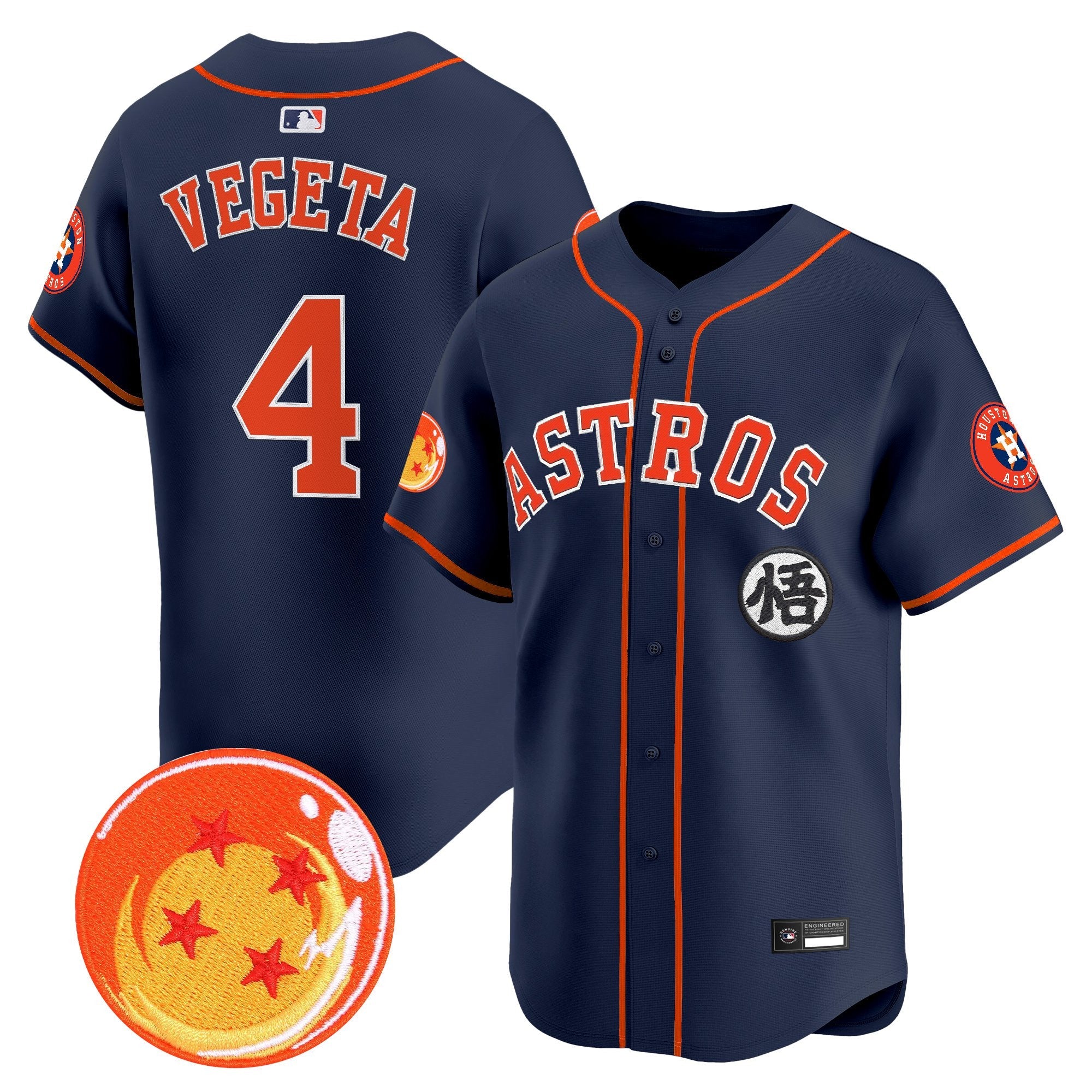 Men's Houston Astros x Dragon Ball Vapor Premier Limited Jersey - All Stitched