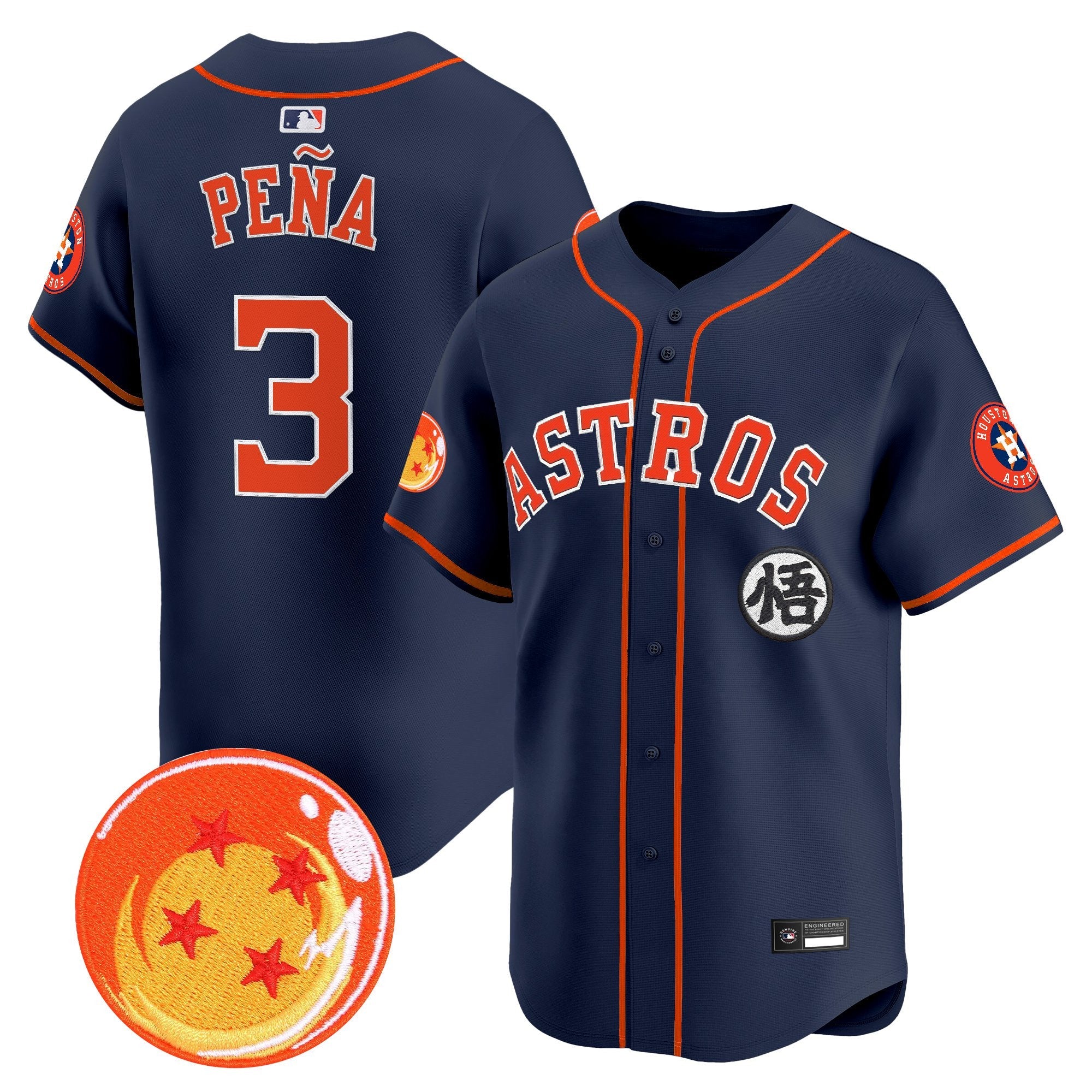 Men's Houston Astros x Dragon Ball Vapor Premier Limited Jersey - All Stitched