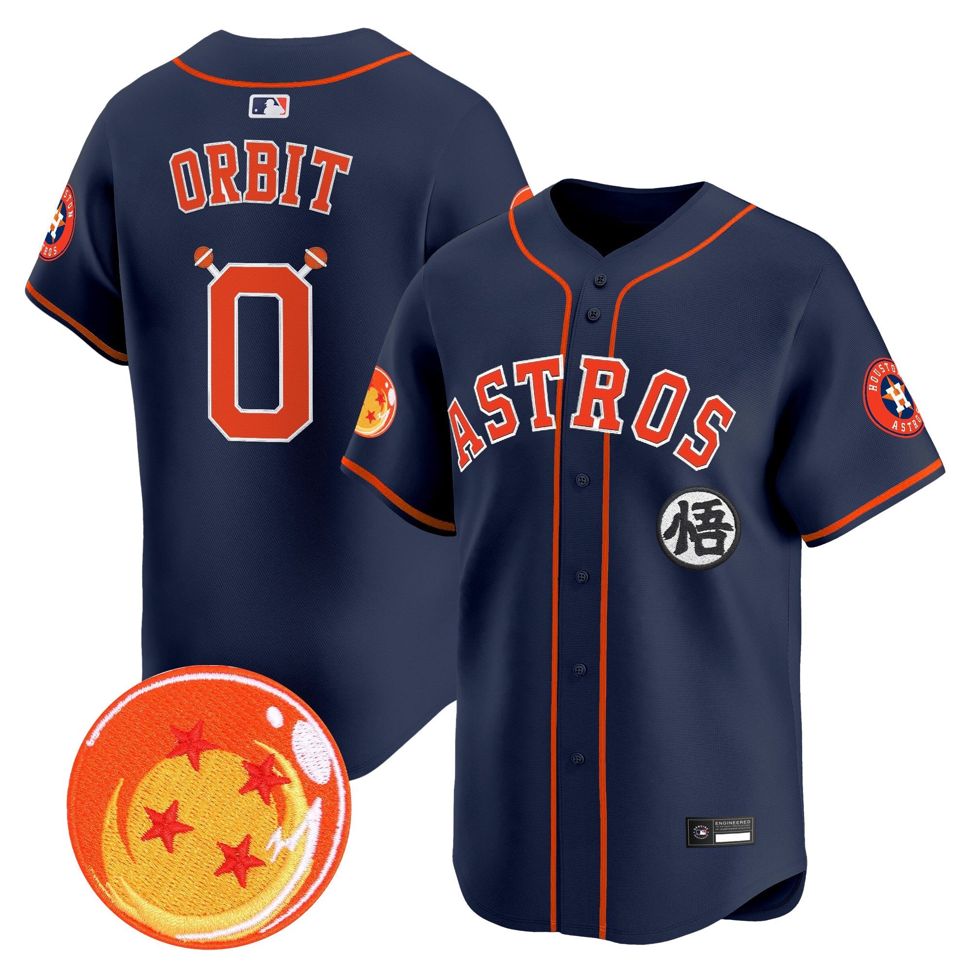 Men's Houston Astros x Dragon Ball Vapor Premier Limited Jersey - All Stitched