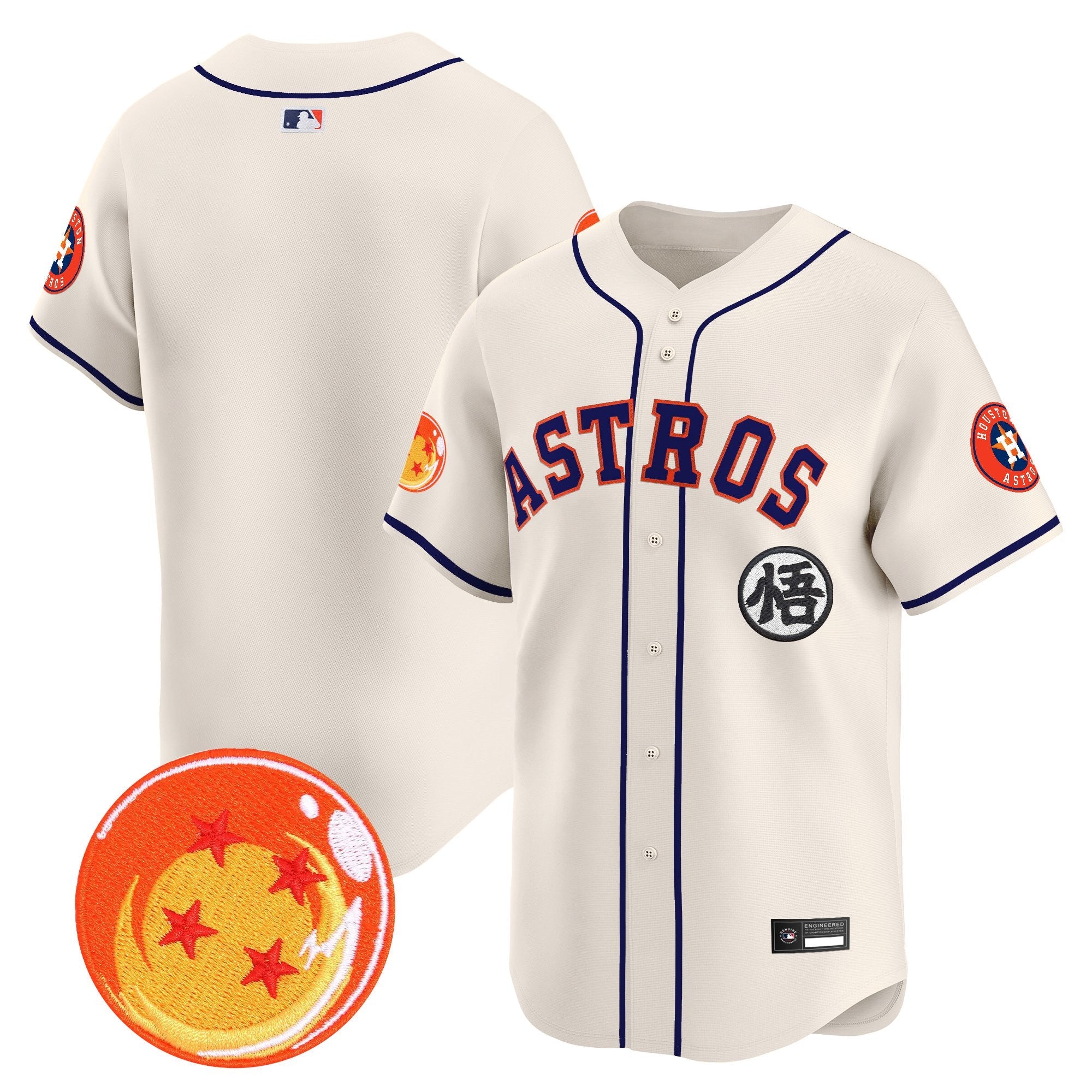Men's Houston Astros x Dragon Ball Vapor Premier Limited Jersey - All Stitched