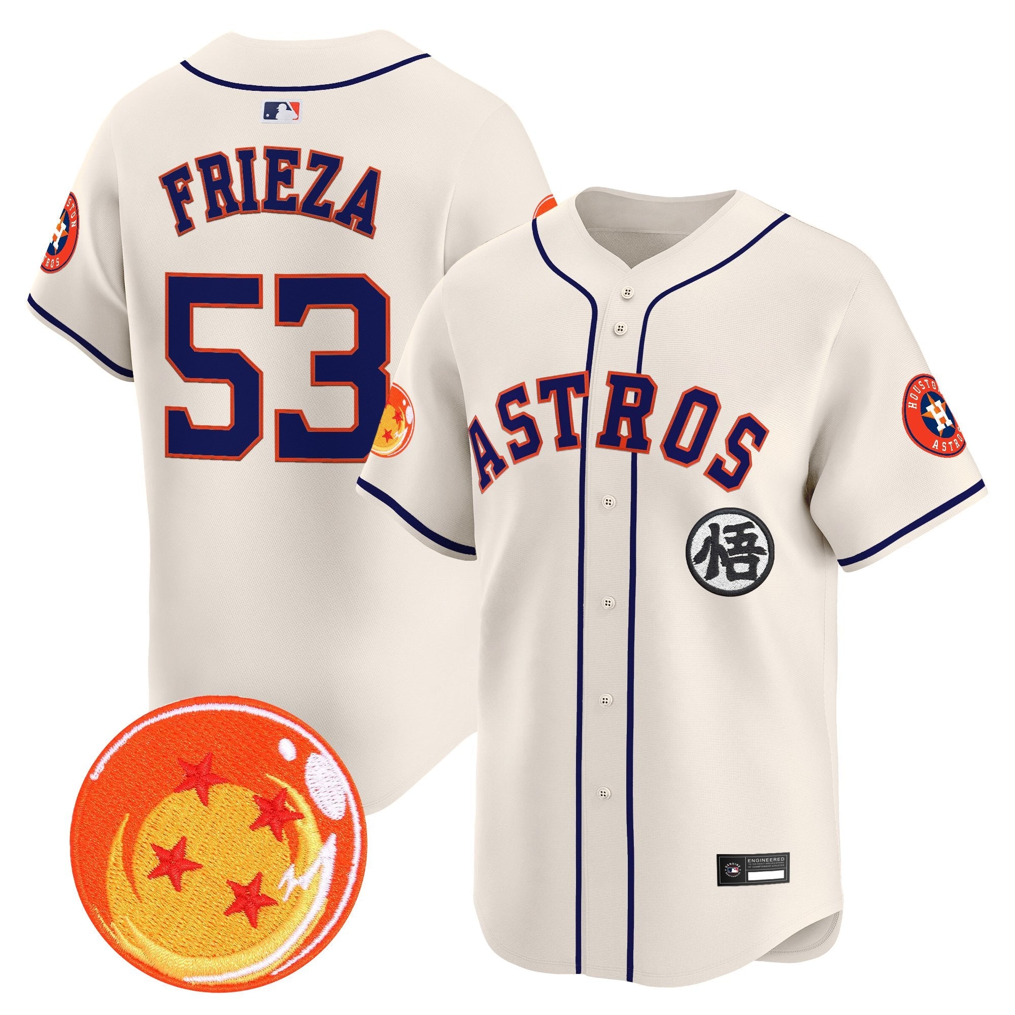 Men's Houston Astros x Dragon Ball Vapor Premier Limited Jersey - All Stitched