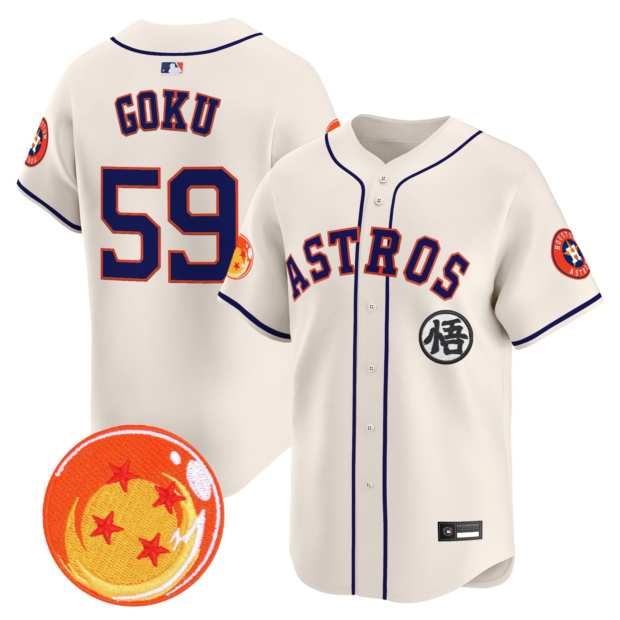 Men's Houston Astros x Dragon Ball Vapor Premier Limited Jersey - All Stitched