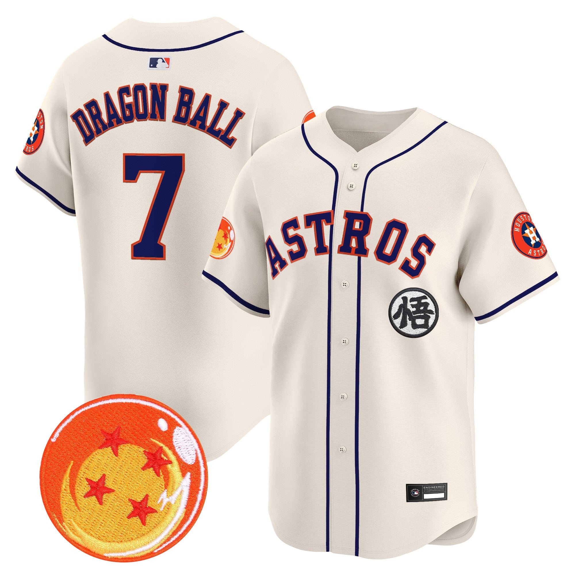 Men's Houston Astros x Dragon Ball Vapor Premier Limited Jersey - All Stitched