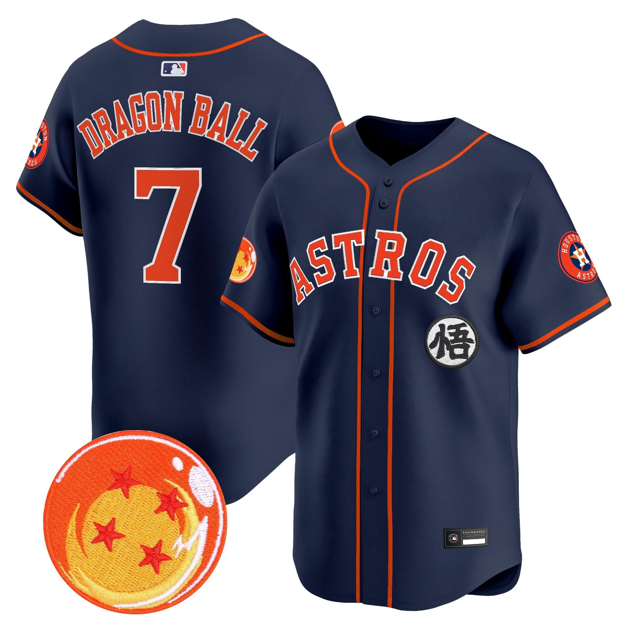 Men's Houston Astros x Dragon Ball Vapor Premier Limited Jersey - All Stitched