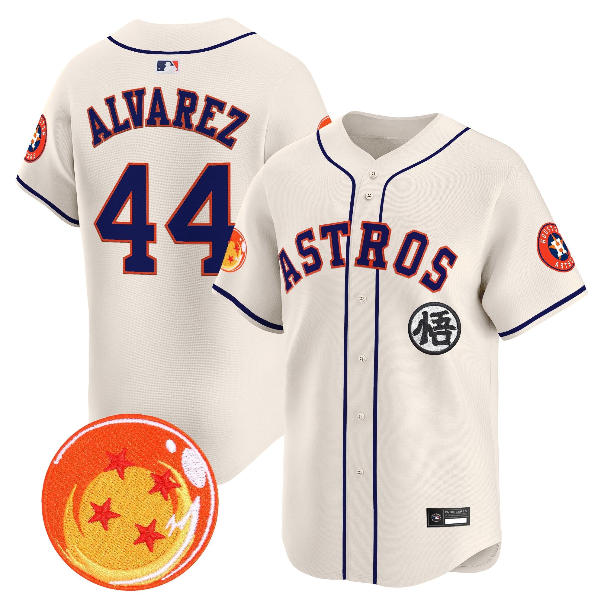 Men's Houston Astros x Dragon Ball Vapor Premier Limited Jersey - All Stitched