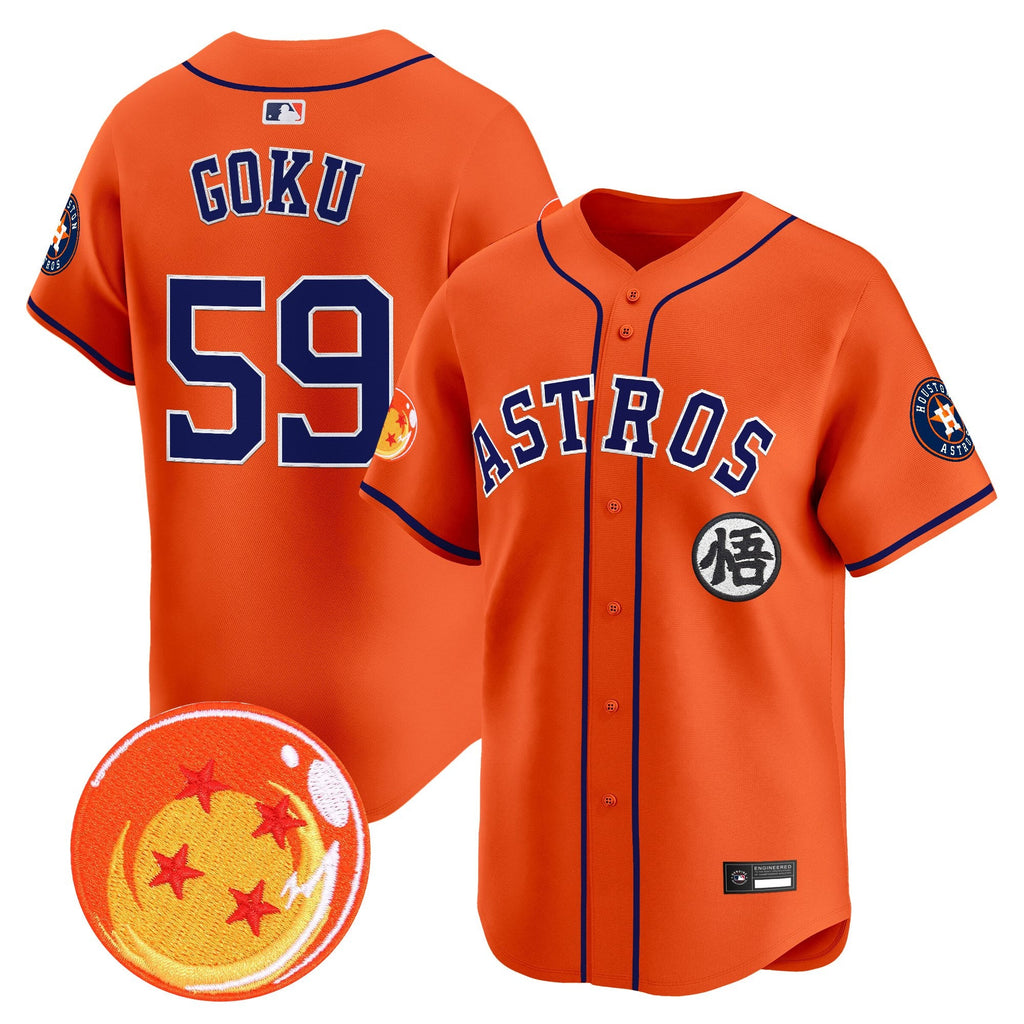 Men's Houston Astros x Dragon Ball Vapor Premier Limited Jersey - All Stitched