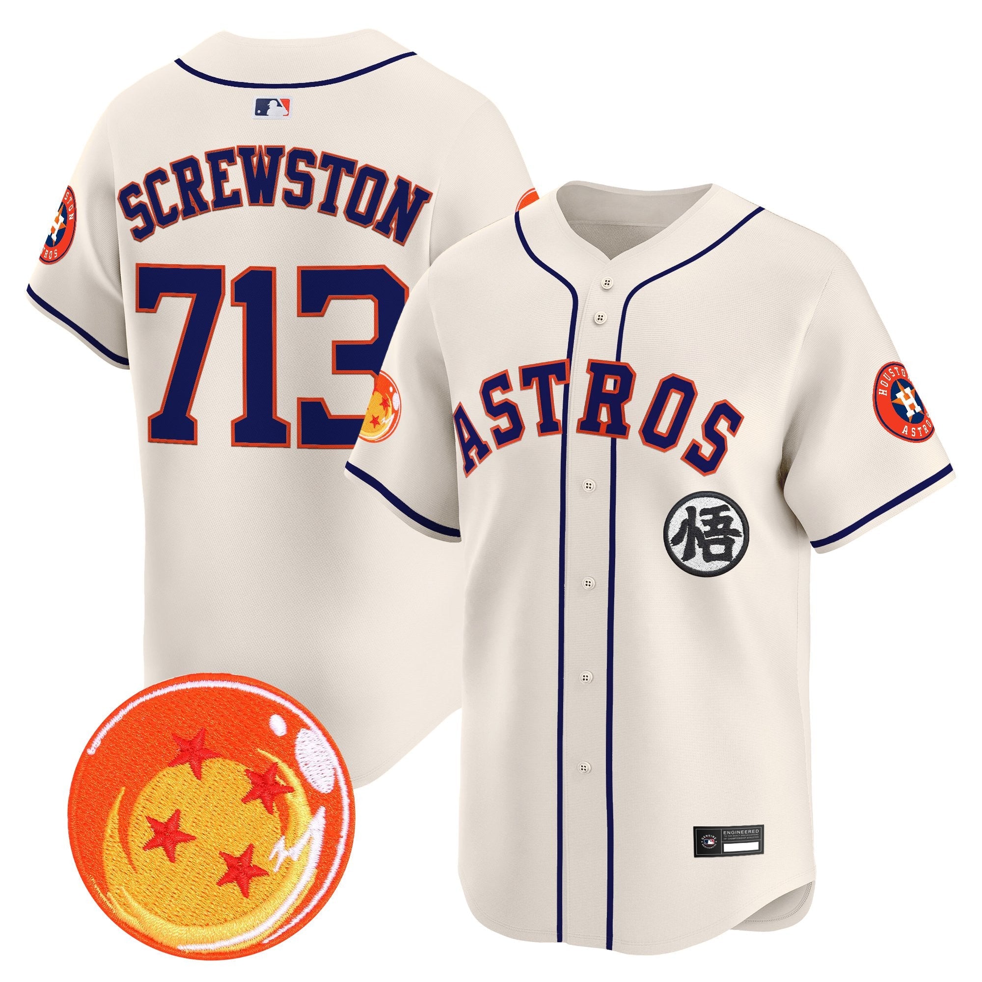 Men's Houston Astros x Dragon Ball Vapor Premier Limited Jersey - All Stitched