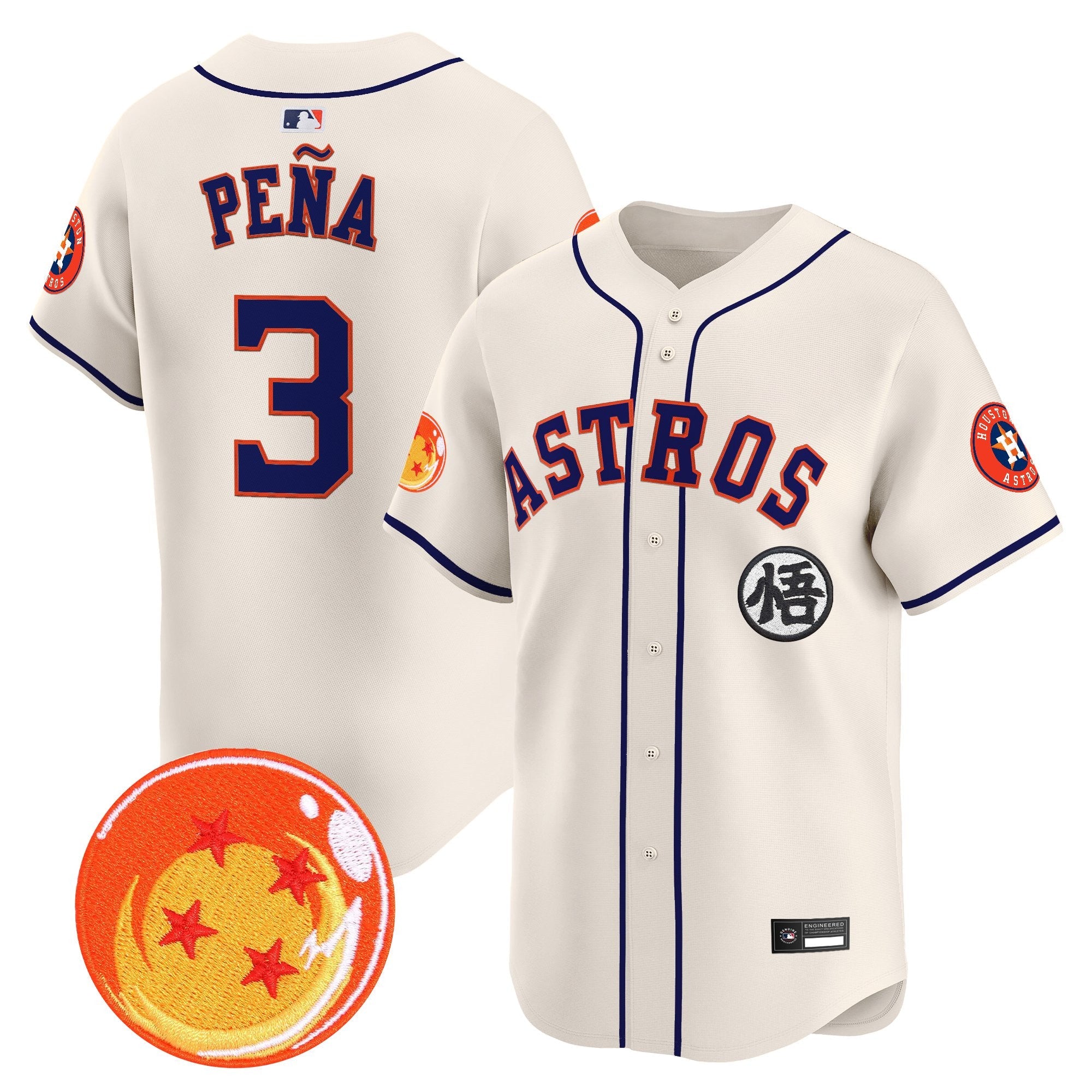 Men's Houston Astros x Dragon Ball Vapor Premier Limited Jersey - All Stitched