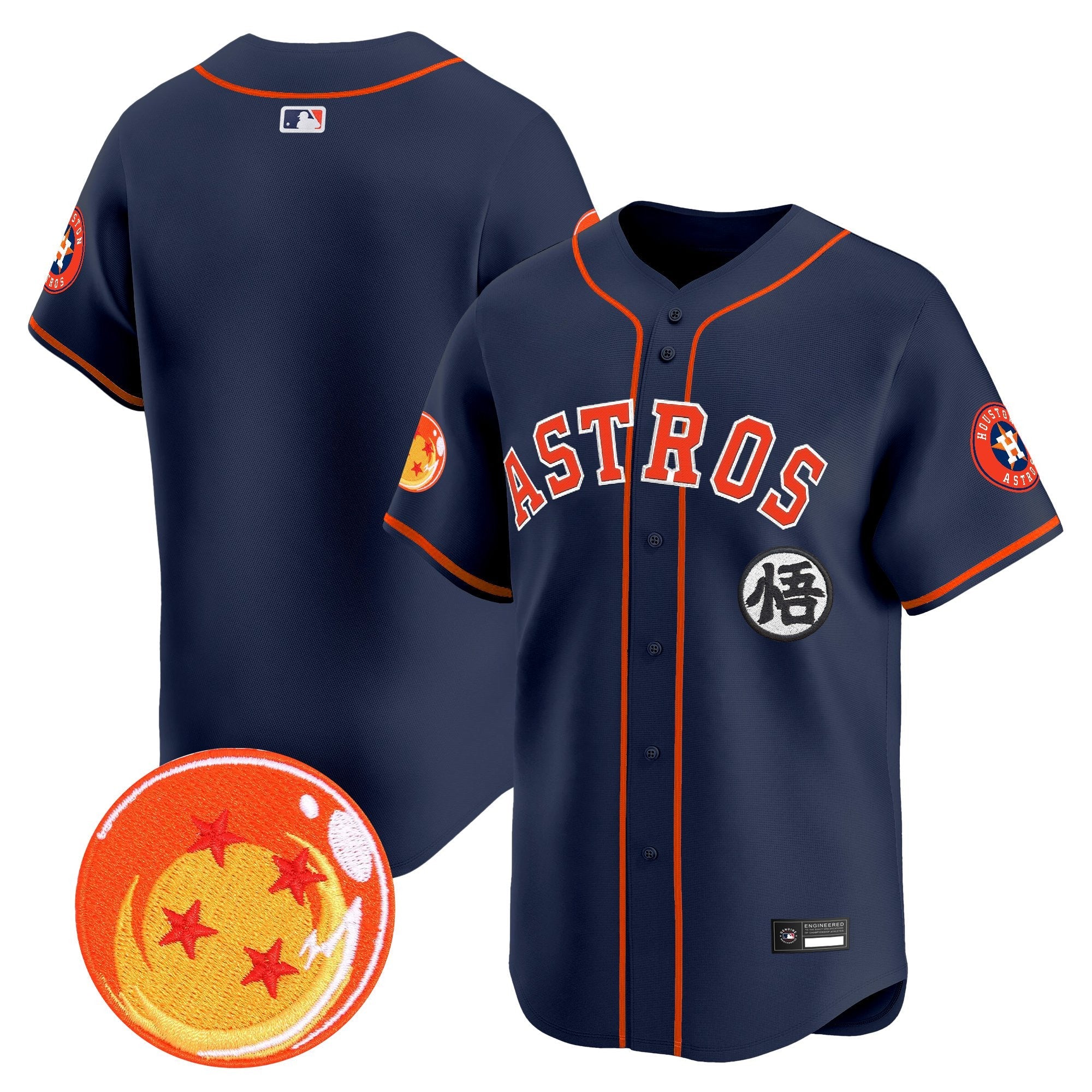 Men's Houston Astros x Dragon Ball Vapor Premier Limited Jersey - All Stitched