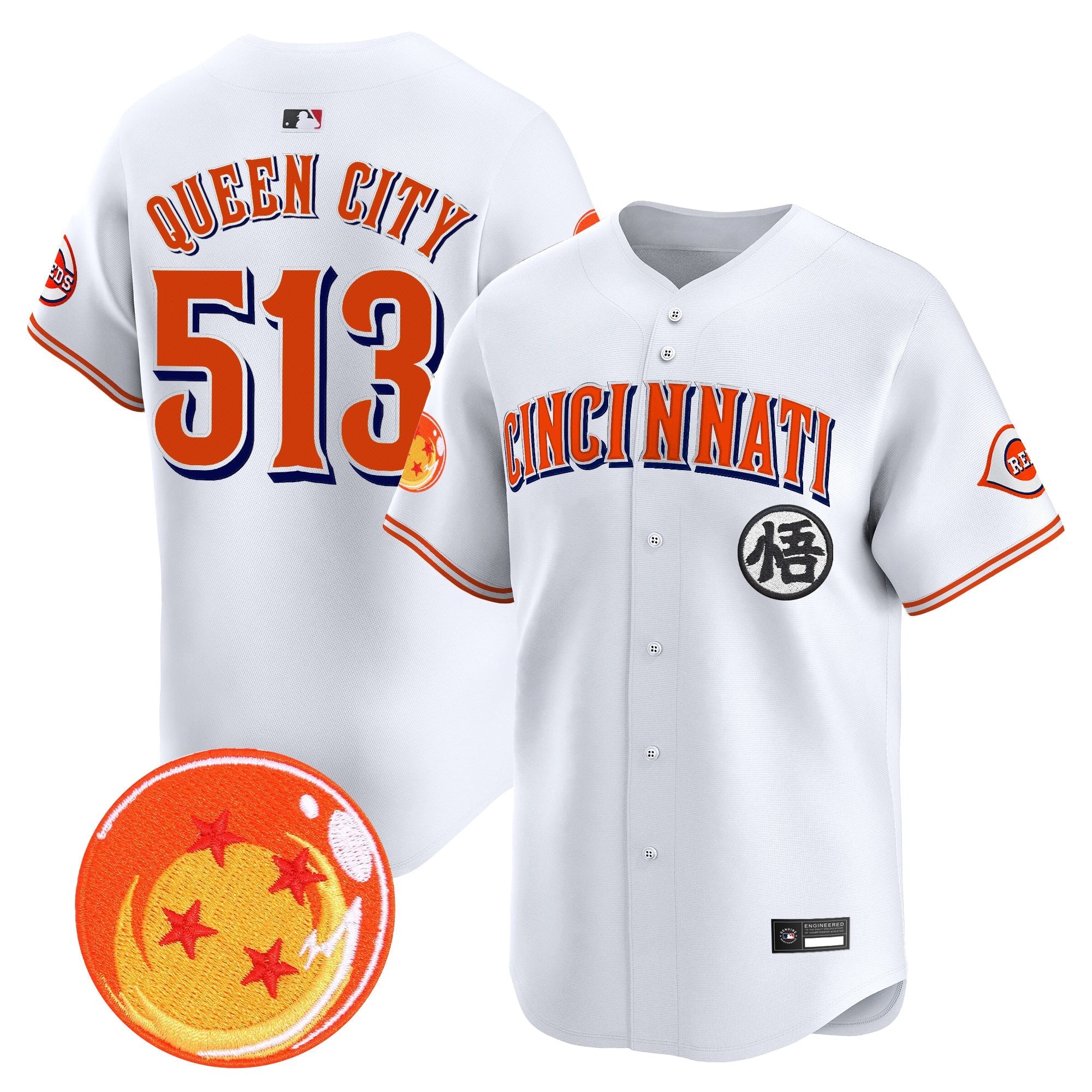 Men's Cincinnati Reds x Dragon Ball Vapor Premier Limited Jersey - All Stitched