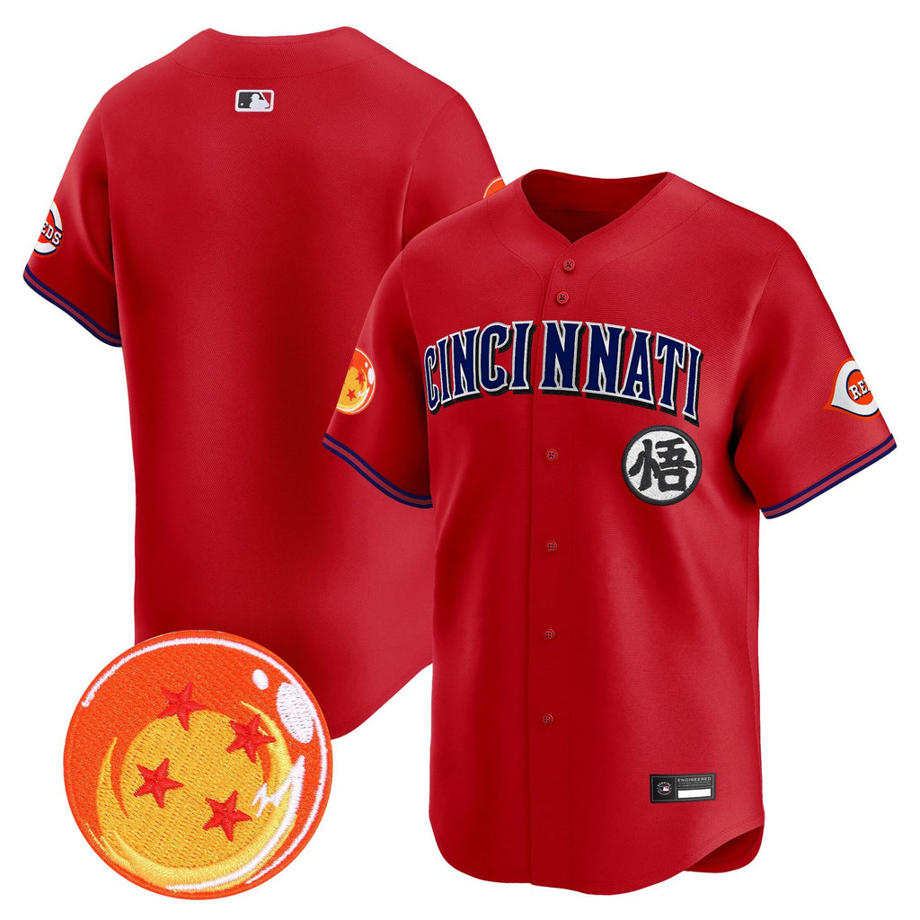 Men's Cincinnati Reds x Dragon Ball Vapor Premier Limited Jersey - All Stitched