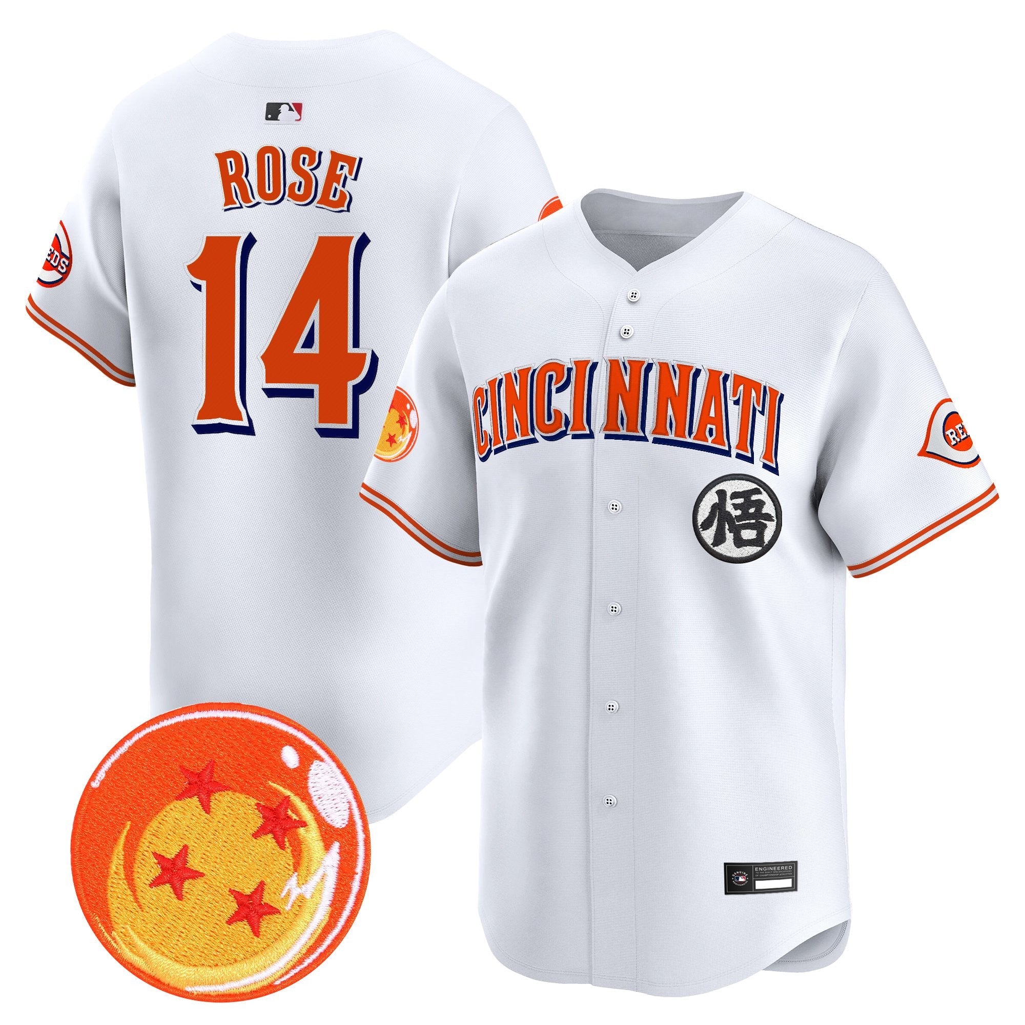 Men's Cincinnati Reds x Dragon Ball Vapor Premier Limited Jersey - All Stitched