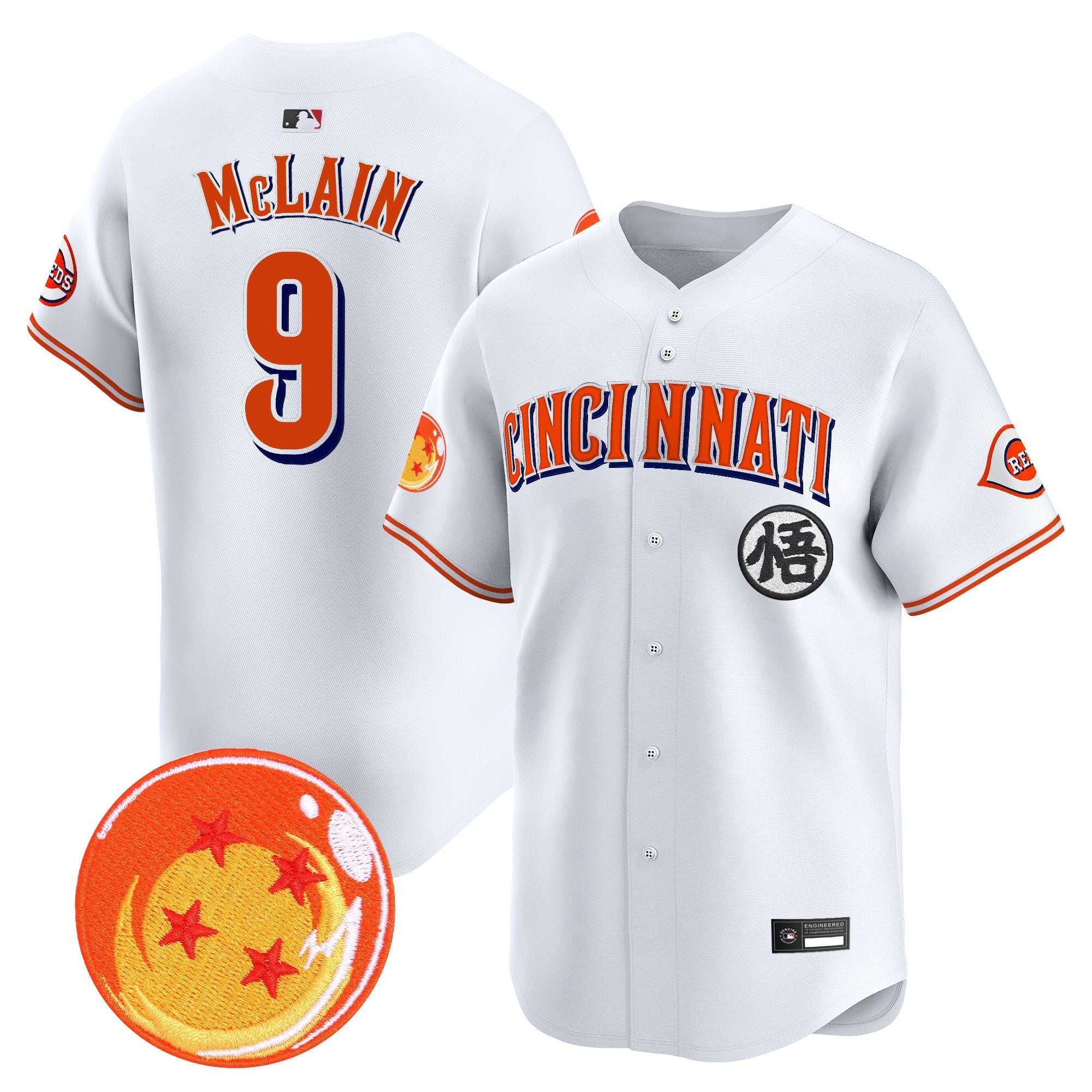 Men's Cincinnati Reds x Dragon Ball Vapor Premier Limited Jersey - All Stitched