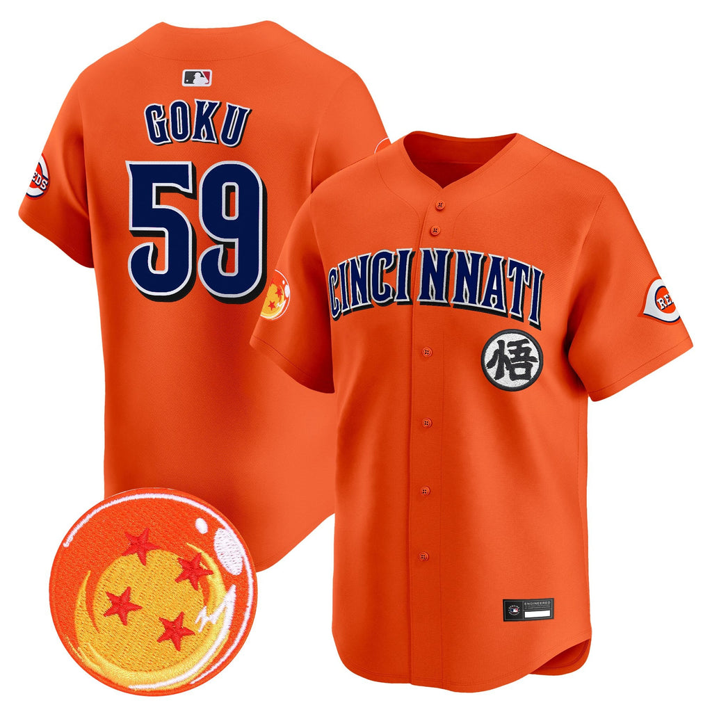 Men's Cincinnati Reds x Dragon Ball Vapor Premier Limited Jersey - All Stitched