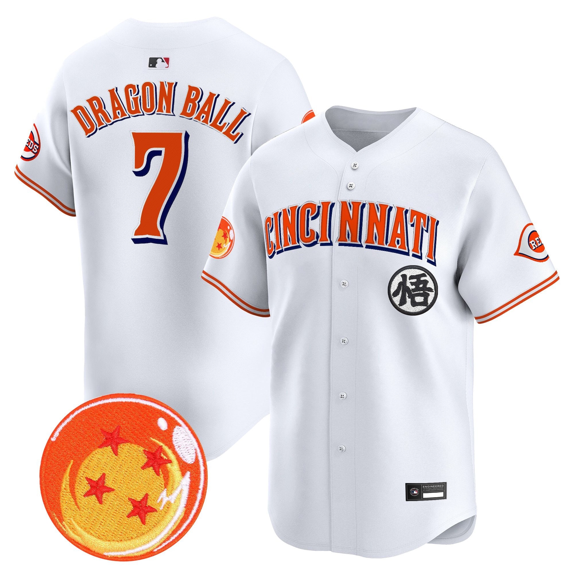 Men's Cincinnati Reds x Dragon Ball Vapor Premier Limited Jersey - All Stitched