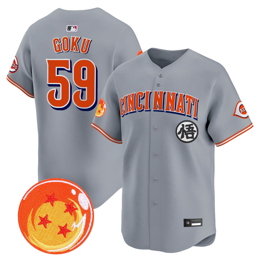 Men's Cincinnati Reds x Dragon Ball Vapor Premier Limited Jersey - All Stitched