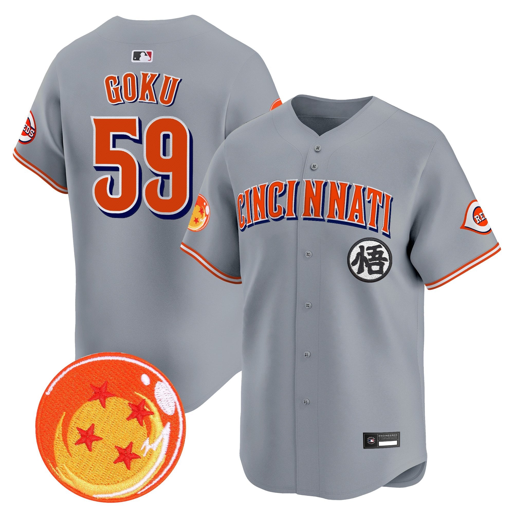 Men's Cincinnati Reds x Dragon Ball Vapor Premier Limited Jersey - All Stitched