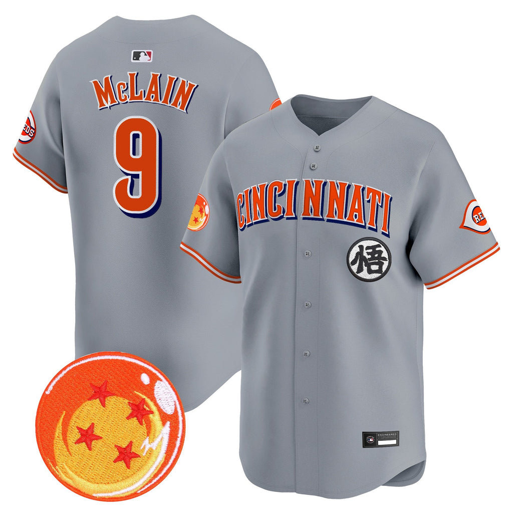 Men's Cincinnati Reds x Dragon Ball Vapor Premier Limited Jersey - All Stitched