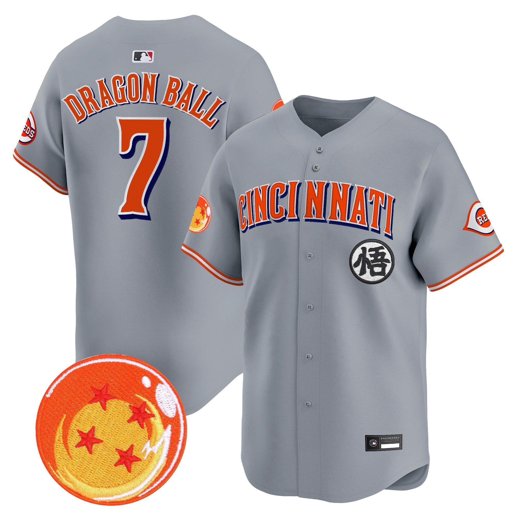 Men's Cincinnati Reds x Dragon Ball Vapor Premier Limited Jersey - All Stitched