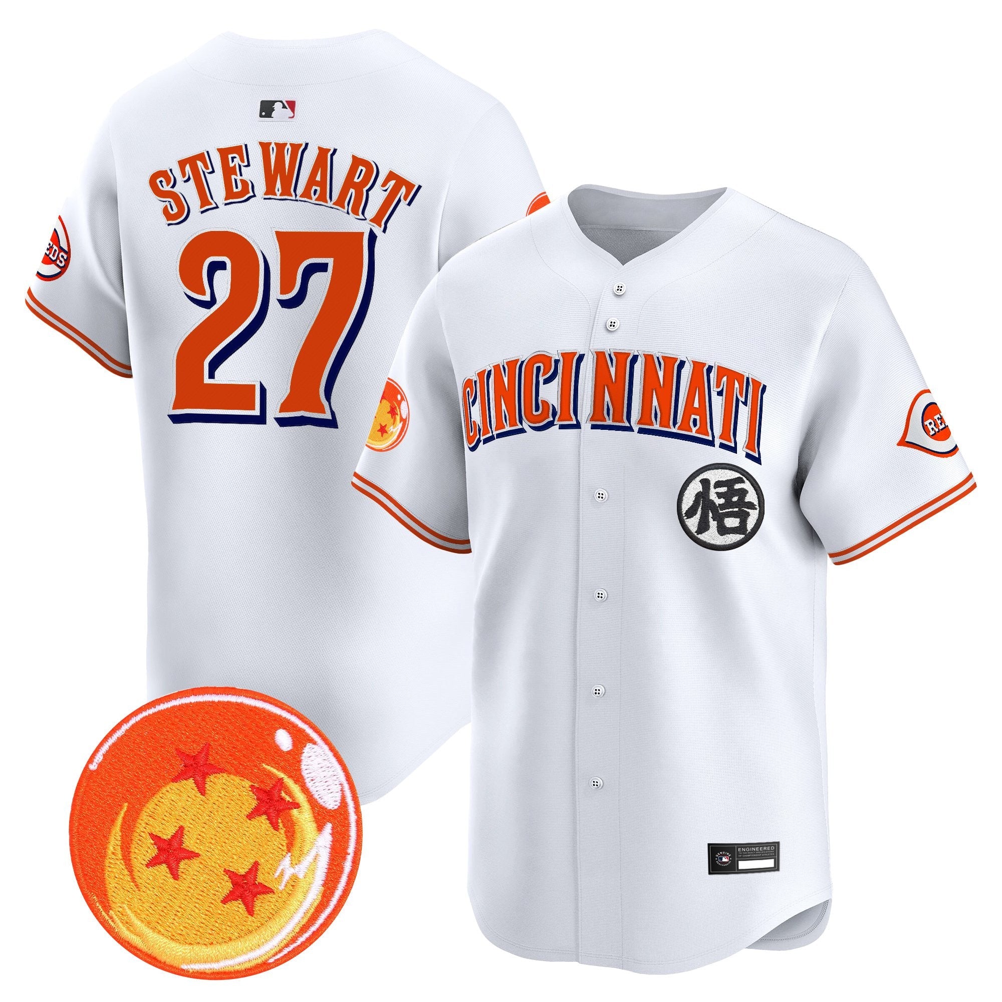 Men's Cincinnati Reds x Dragon Ball Vapor Premier Limited Jersey - All Stitched