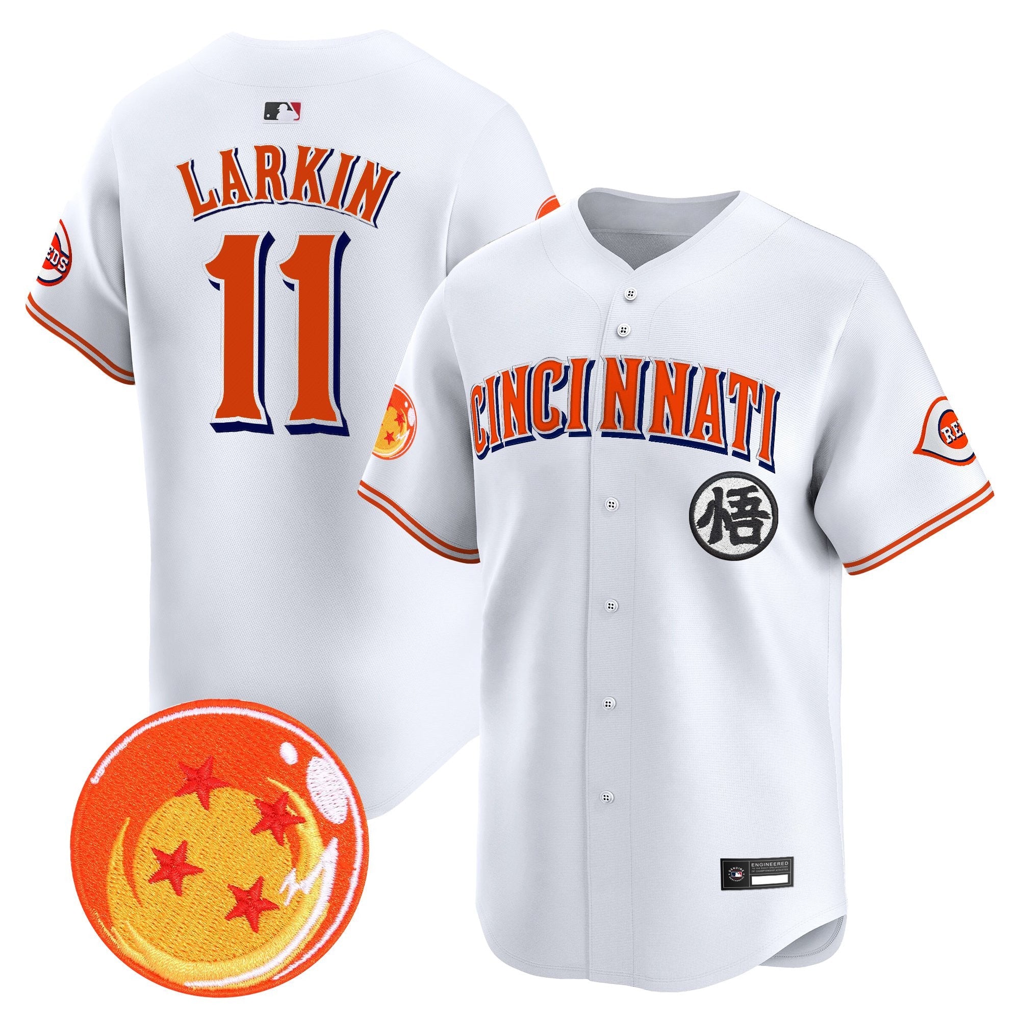 Men's Cincinnati Reds x Dragon Ball Vapor Premier Limited Jersey - All Stitched