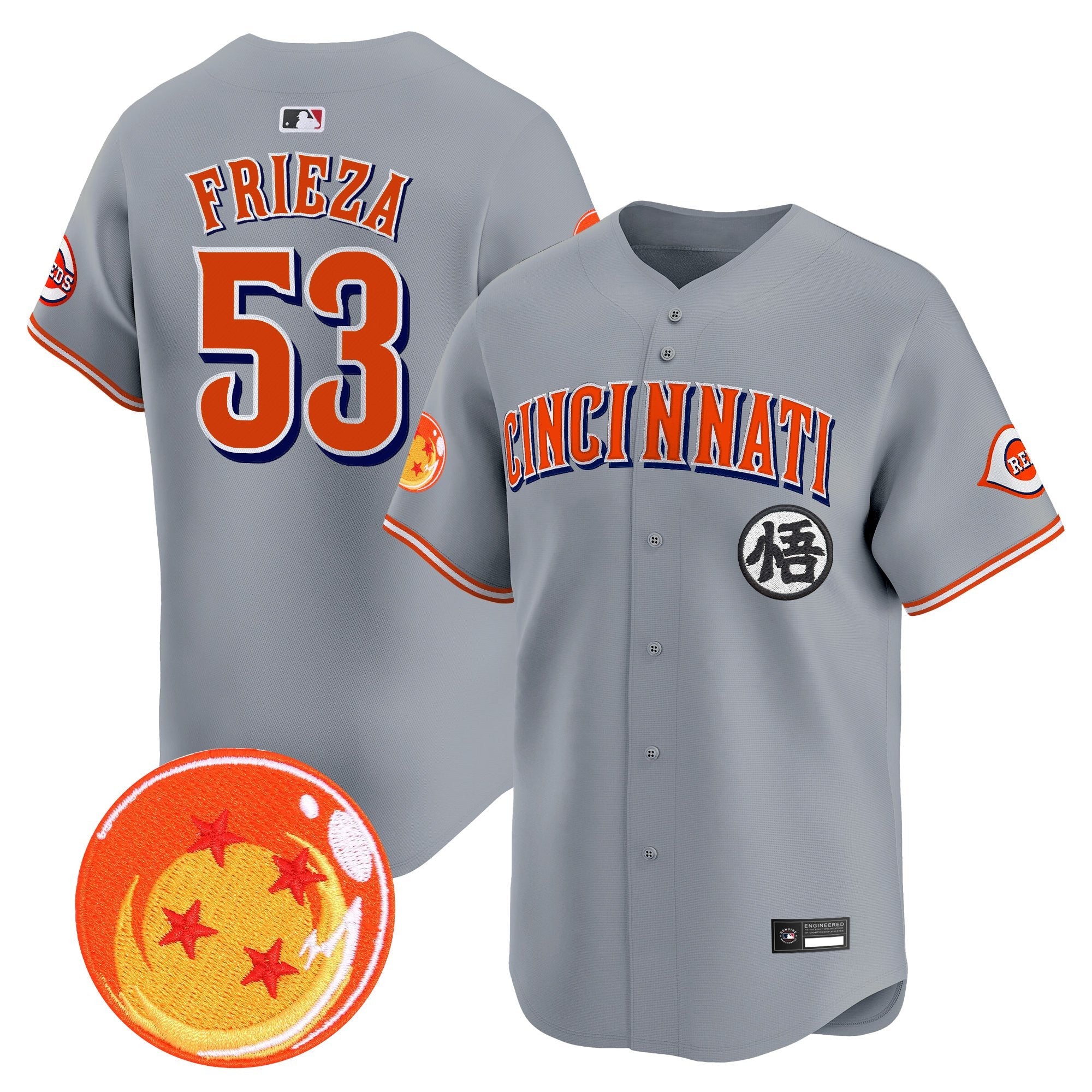 Men's Cincinnati Reds x Dragon Ball Vapor Premier Limited Jersey - All Stitched