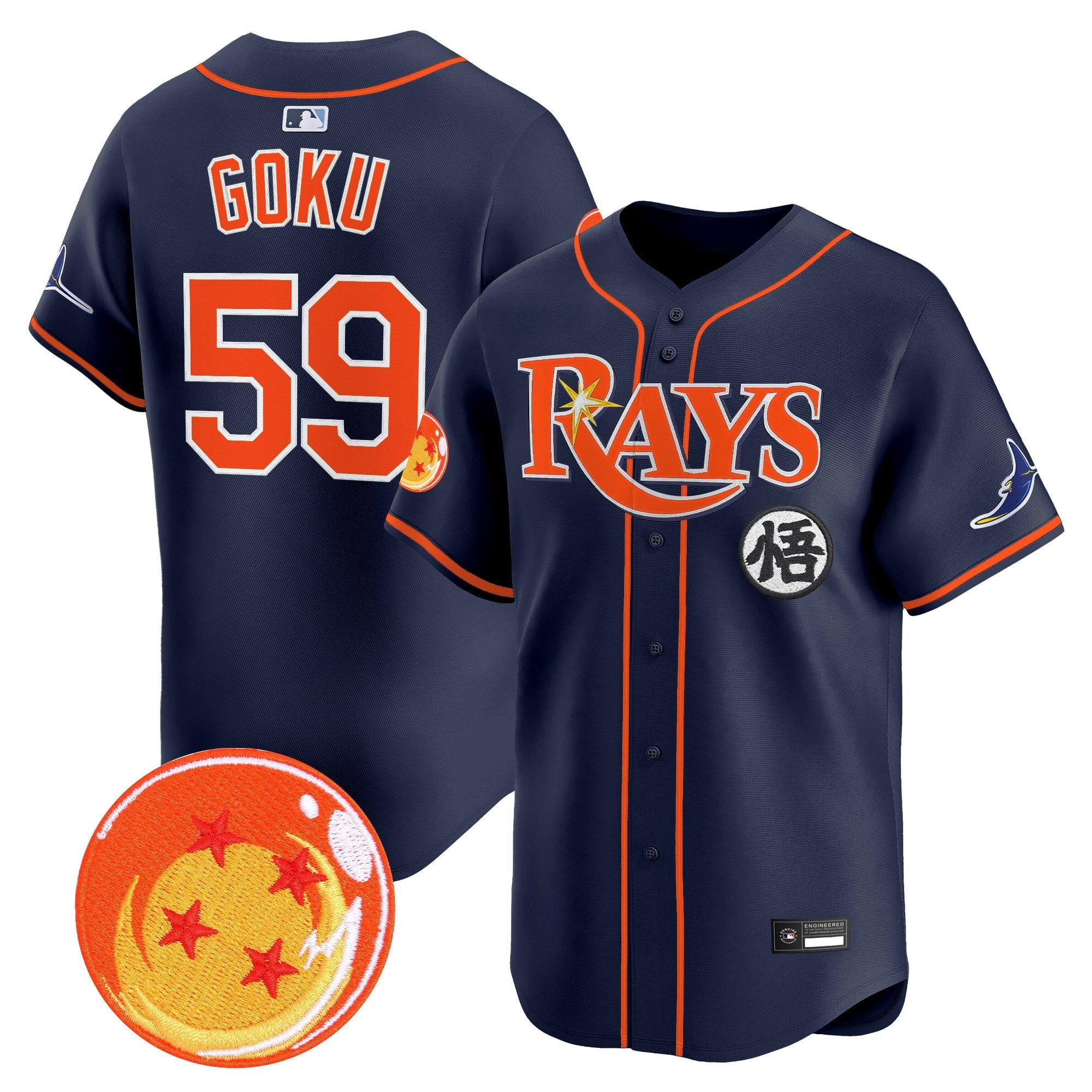 Men's Tampa Bay Rays x Dragon Ball Vapor Premier Limited Jersey - All Stitched
