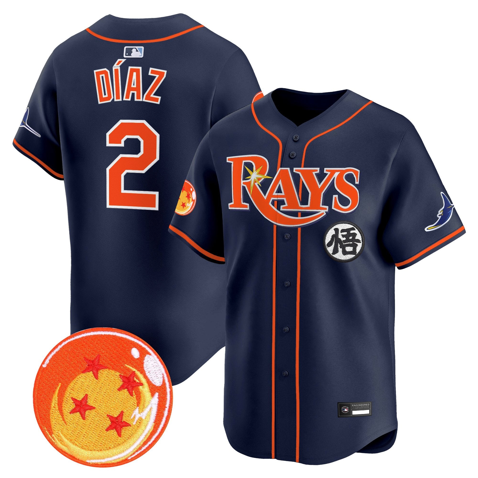 Men's Tampa Bay Rays x Dragon Ball Vapor Premier Limited Jersey - All Stitched