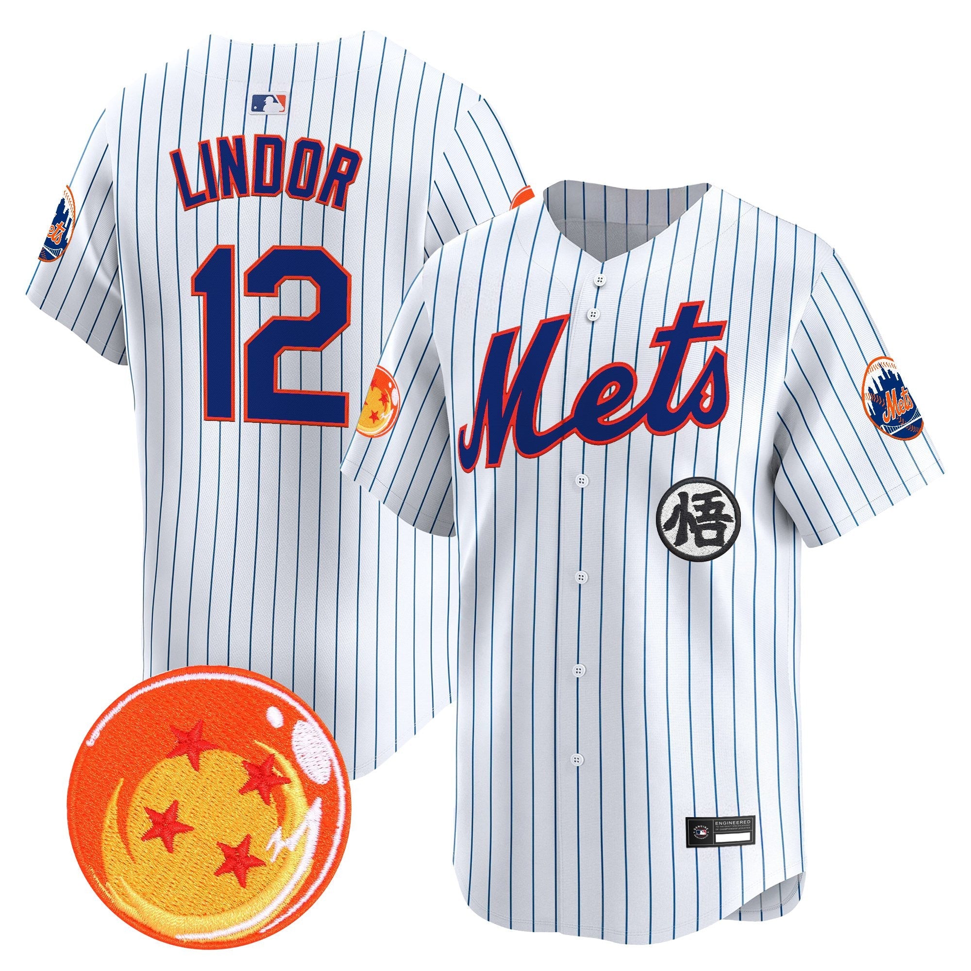 Men's New York Mets x Dragon Ball Vapor Premier Limited Jersey - All Stitched