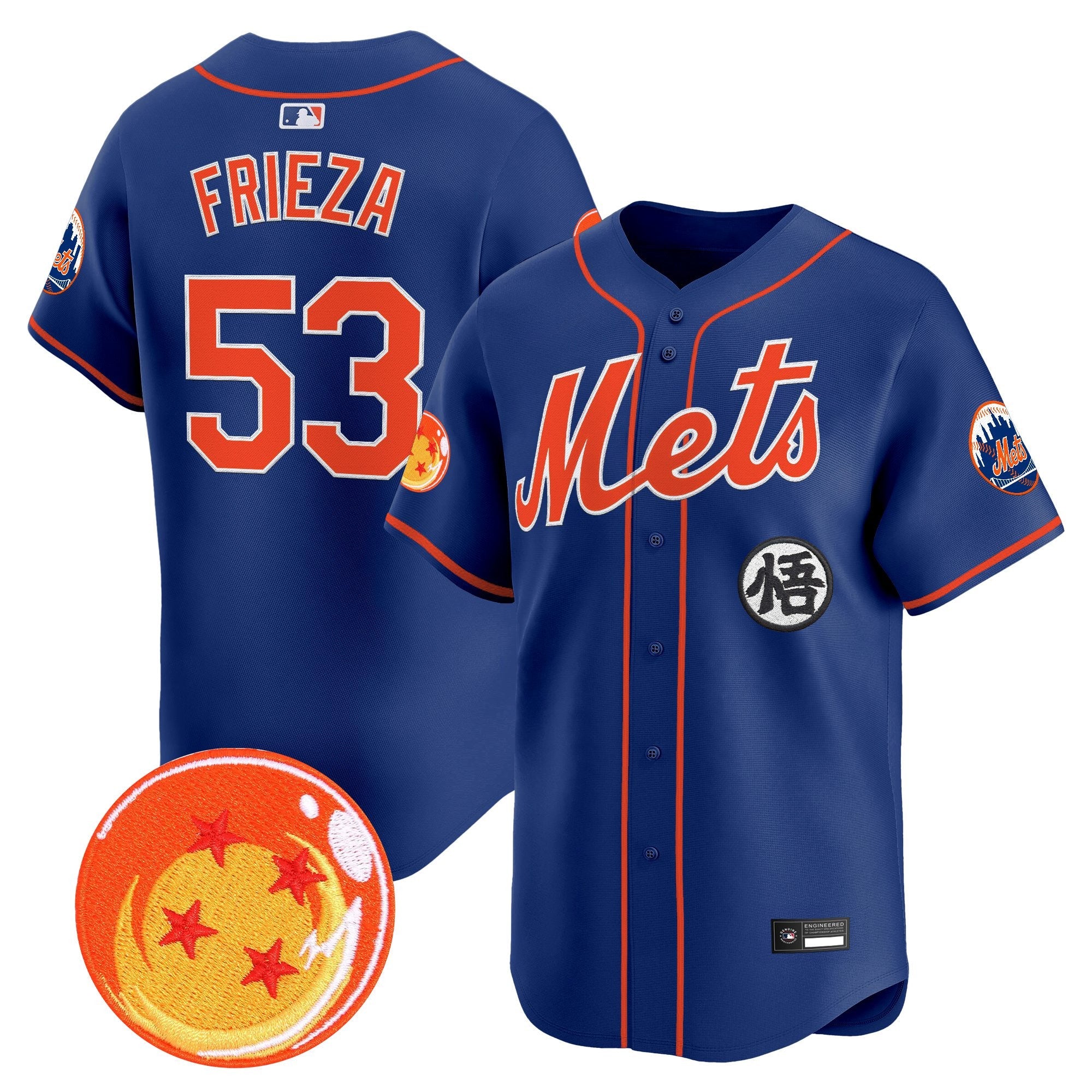 Men's New York Mets x Dragon Ball Vapor Premier Limited Jersey - All Stitched