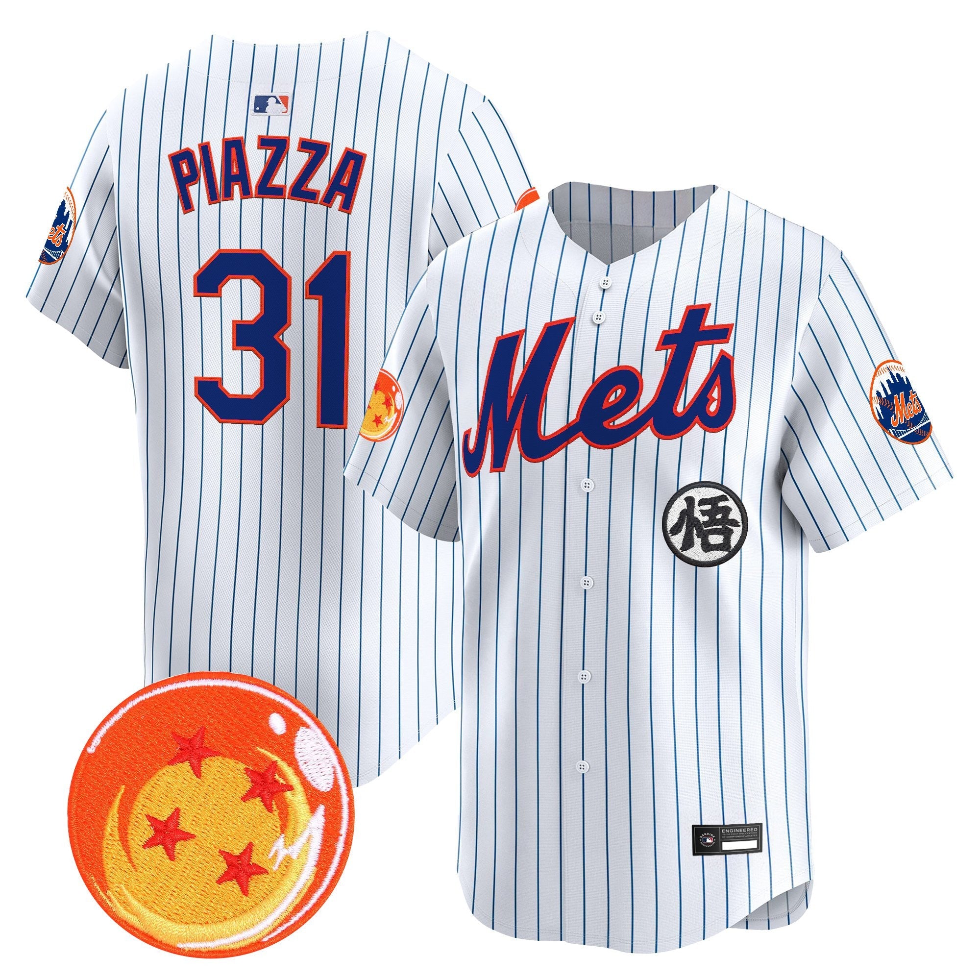 Men's New York Mets x Dragon Ball Vapor Premier Limited Jersey - All Stitched