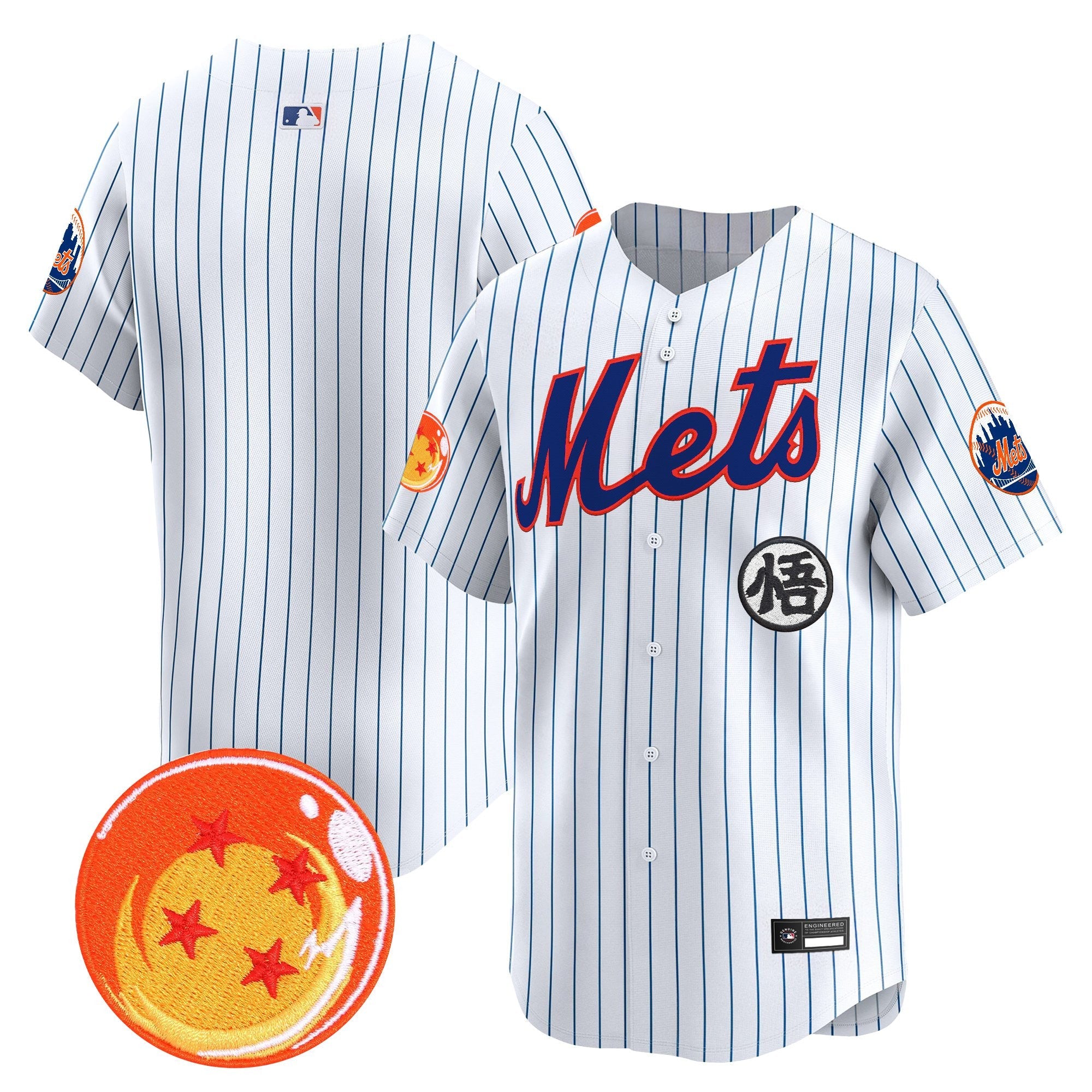 Men's New York Mets x Dragon Ball Vapor Premier Limited Jersey - All Stitched
