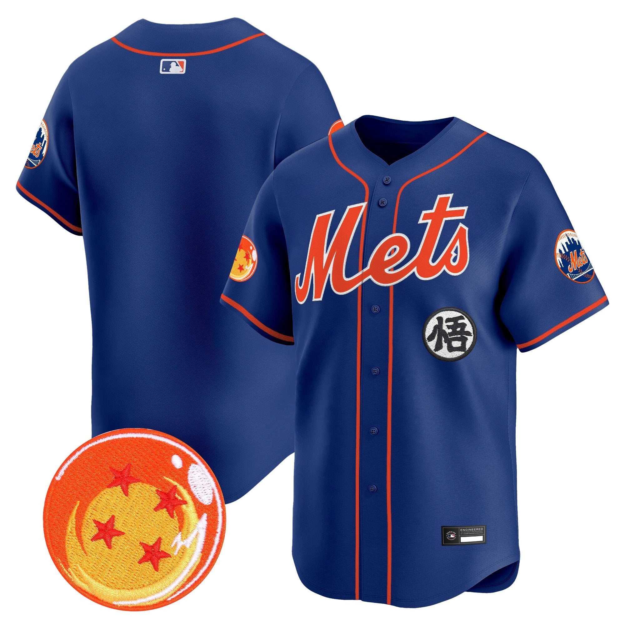 Men's New York Mets x Dragon Ball Vapor Premier Limited Jersey - All Stitched
