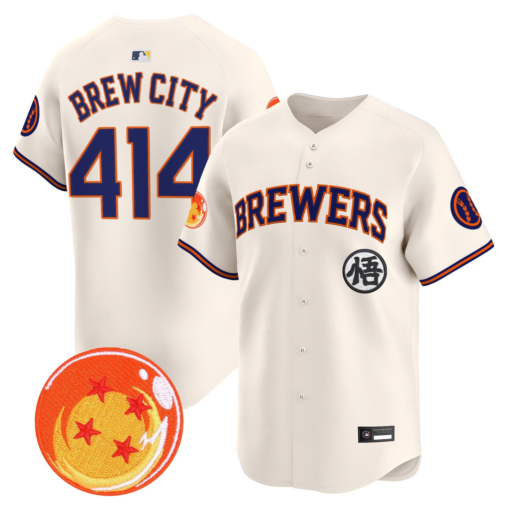 Men's Milwaukee Brewers x Dragon Ball Vapor Premier Limited Jersey - All Stitched