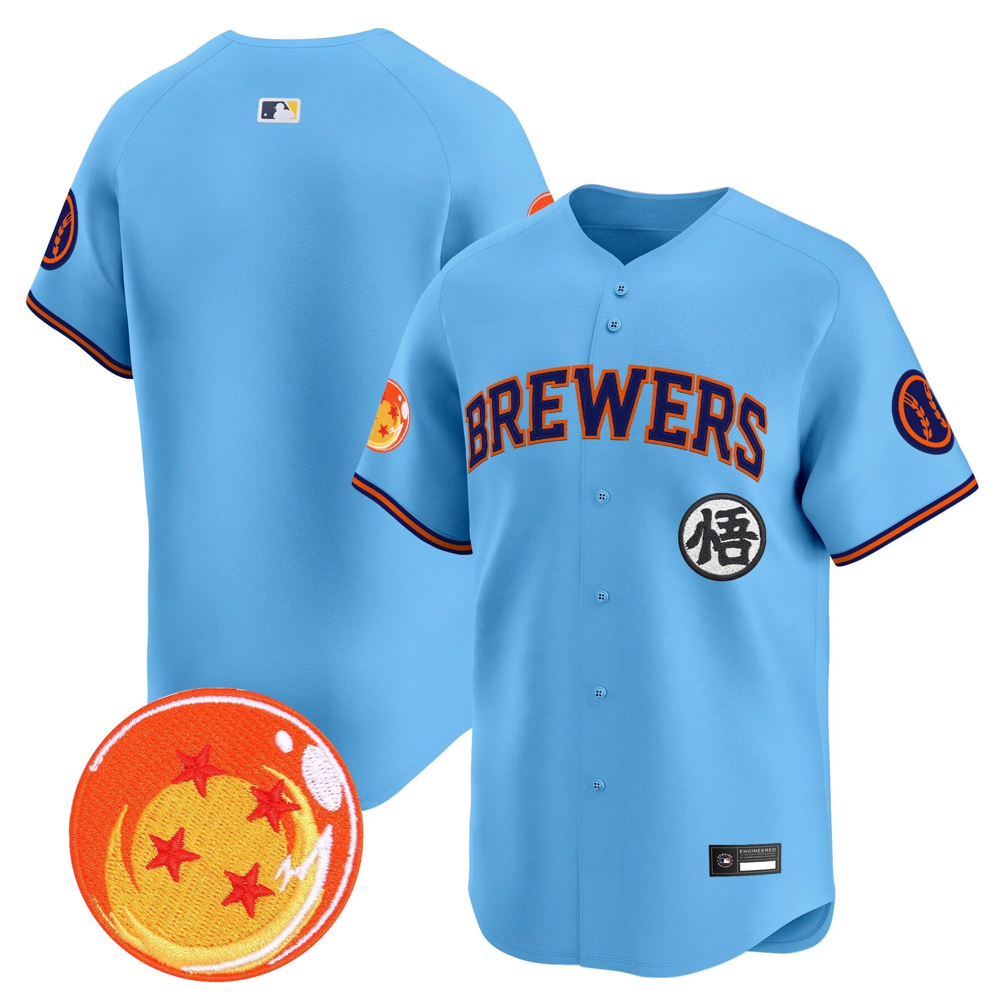 Men's Milwaukee Brewers x Dragon Ball Vapor Premier Limited Jersey - All Stitched
