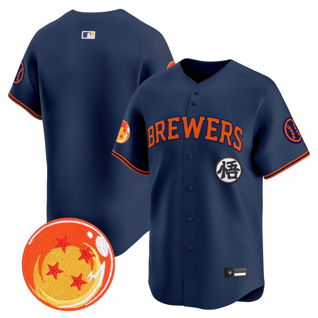 Men's Milwaukee Brewers x Dragon Ball Vapor Premier Limited Jersey - All Stitched