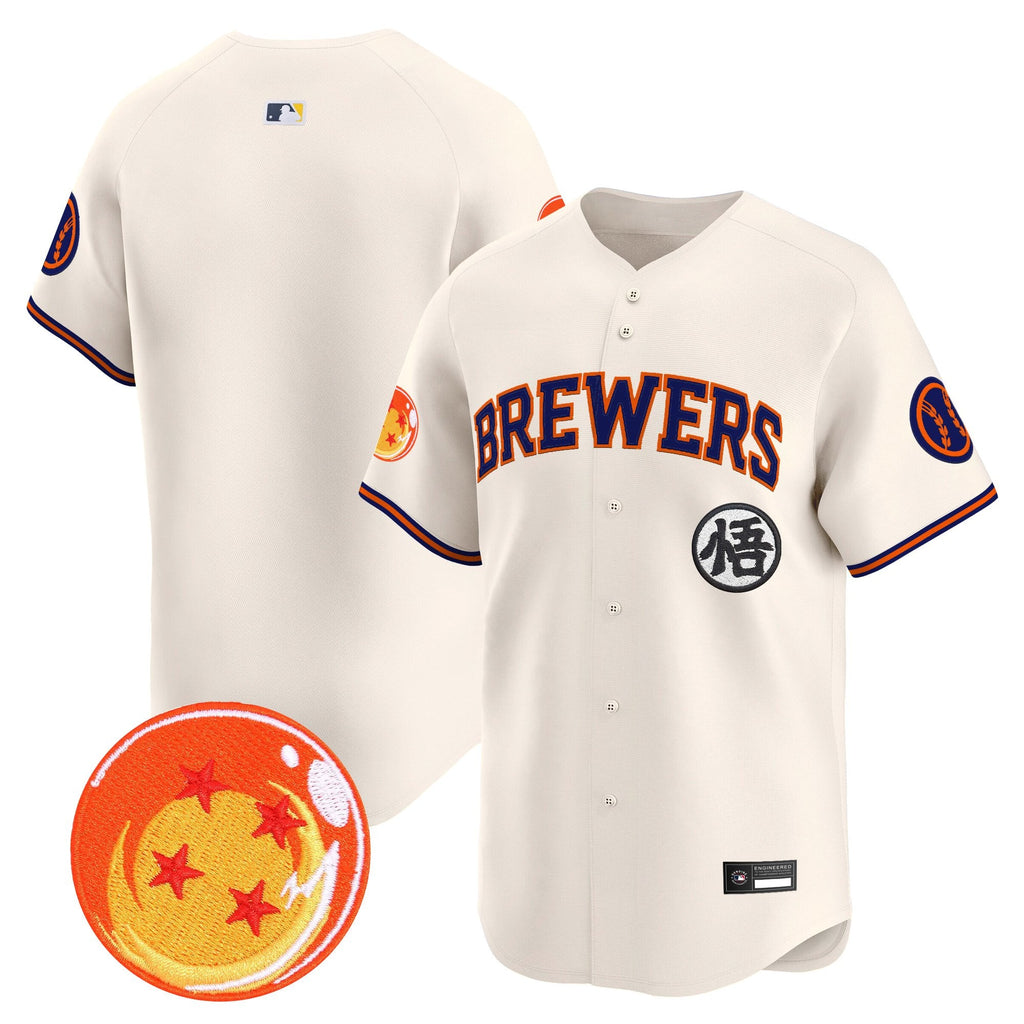Men's Milwaukee Brewers x Dragon Ball Vapor Premier Limited Jersey - All Stitched