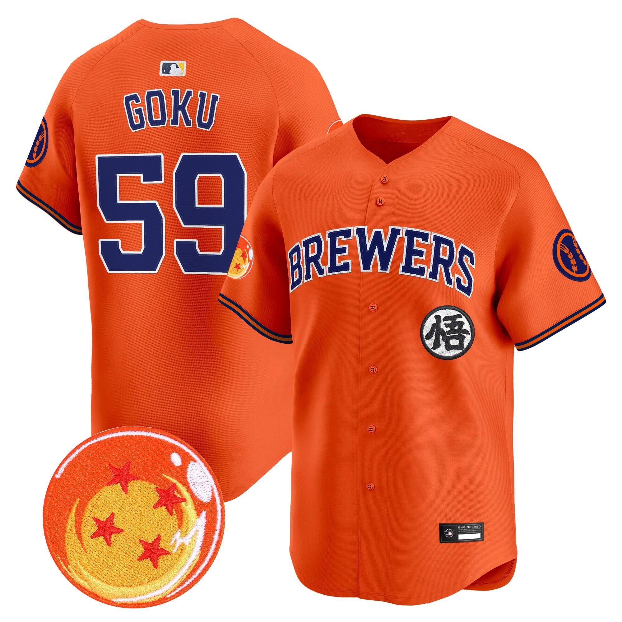 Men's Milwaukee Brewers x Dragon Ball Vapor Premier Limited Jersey - All Stitched