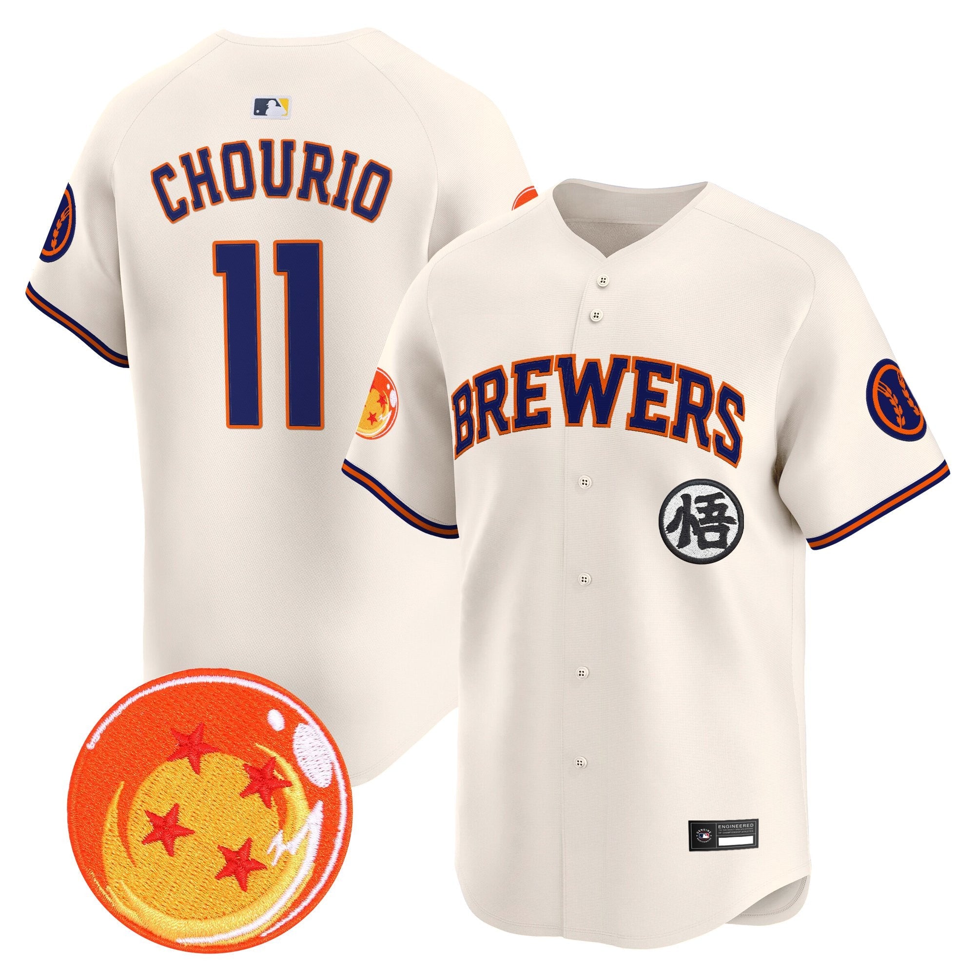 Men's Milwaukee Brewers x Dragon Ball Vapor Premier Limited Jersey - All Stitched