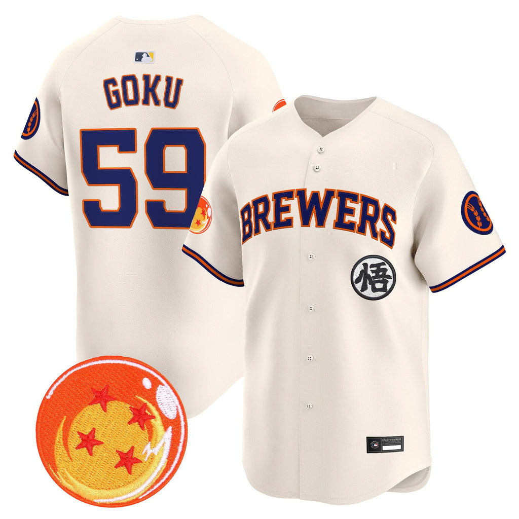 Men's Milwaukee Brewers x Dragon Ball Vapor Premier Limited Jersey - All Stitched