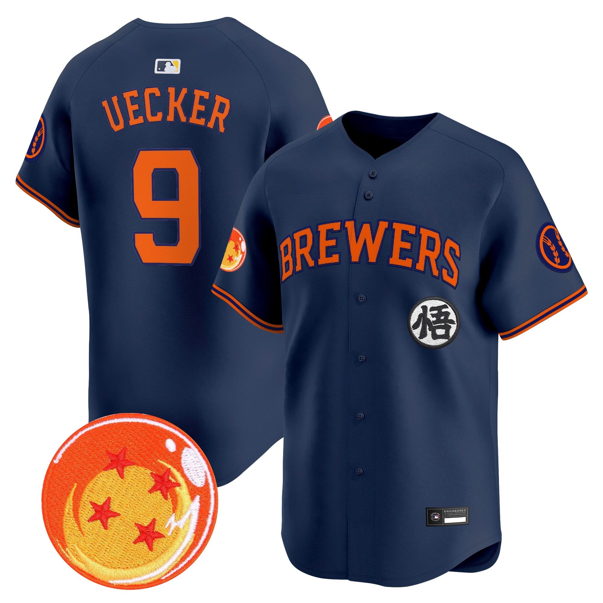 Men's Milwaukee Brewers x Dragon Ball Vapor Premier Limited Jersey - All Stitched