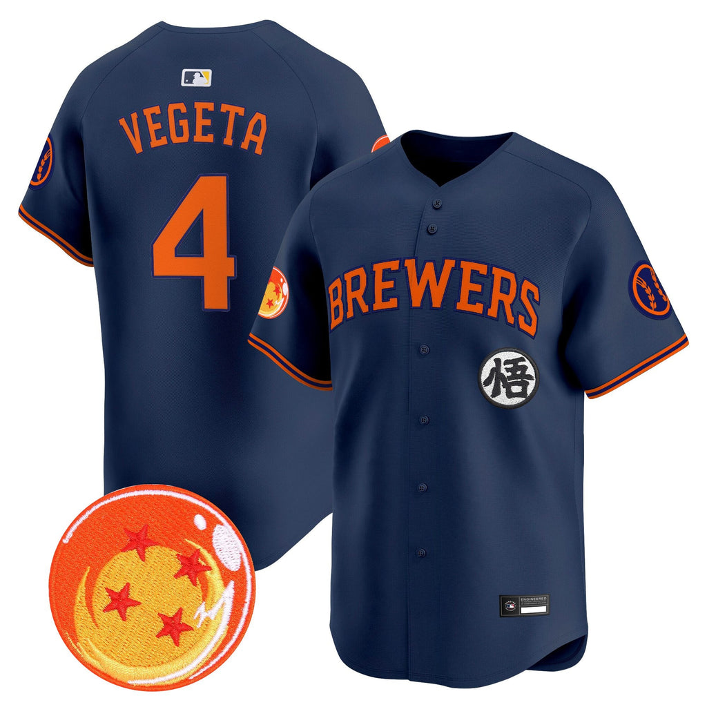 Men's Milwaukee Brewers x Dragon Ball Vapor Premier Limited Jersey - All Stitched