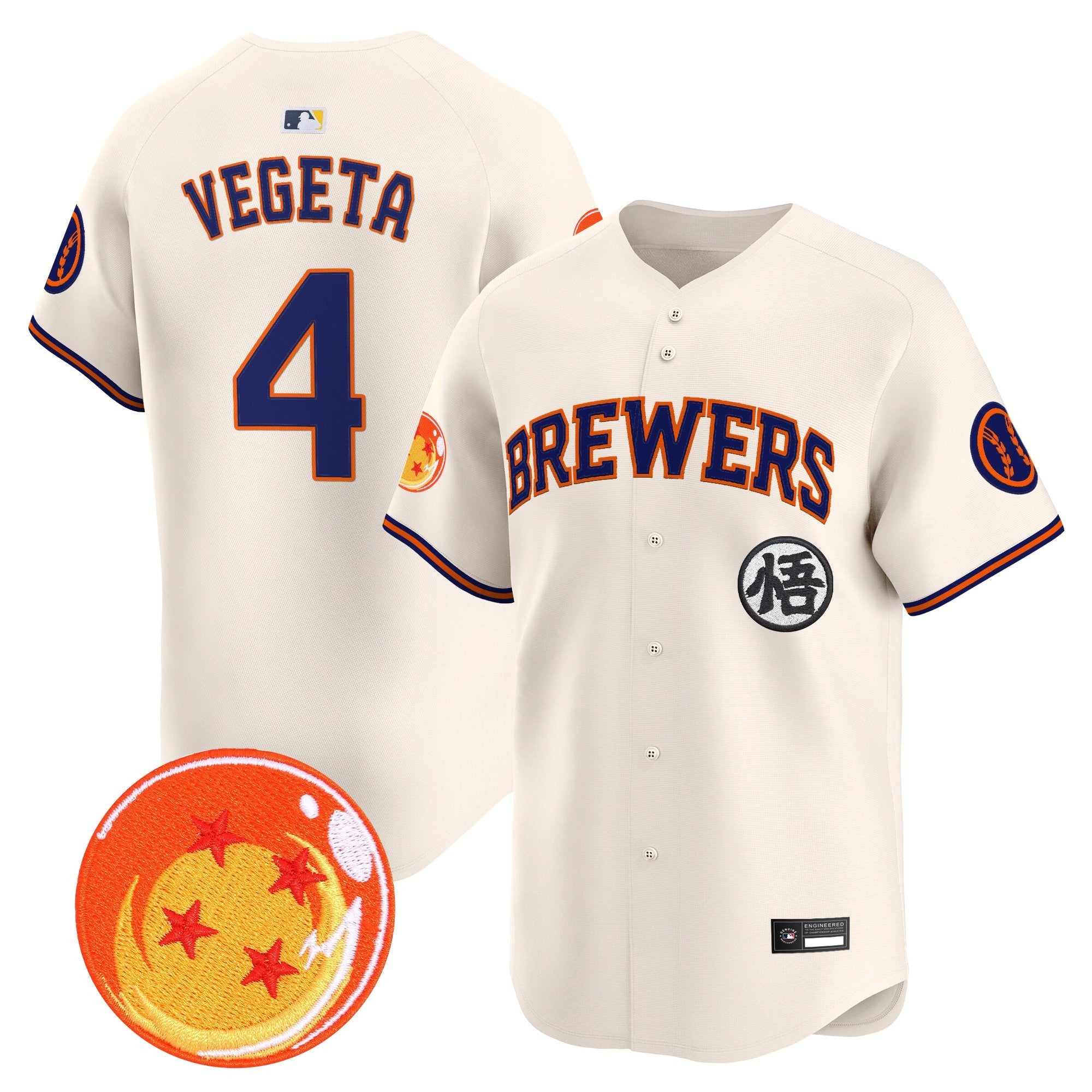 Men's Milwaukee Brewers x Dragon Ball Vapor Premier Limited Jersey - All Stitched