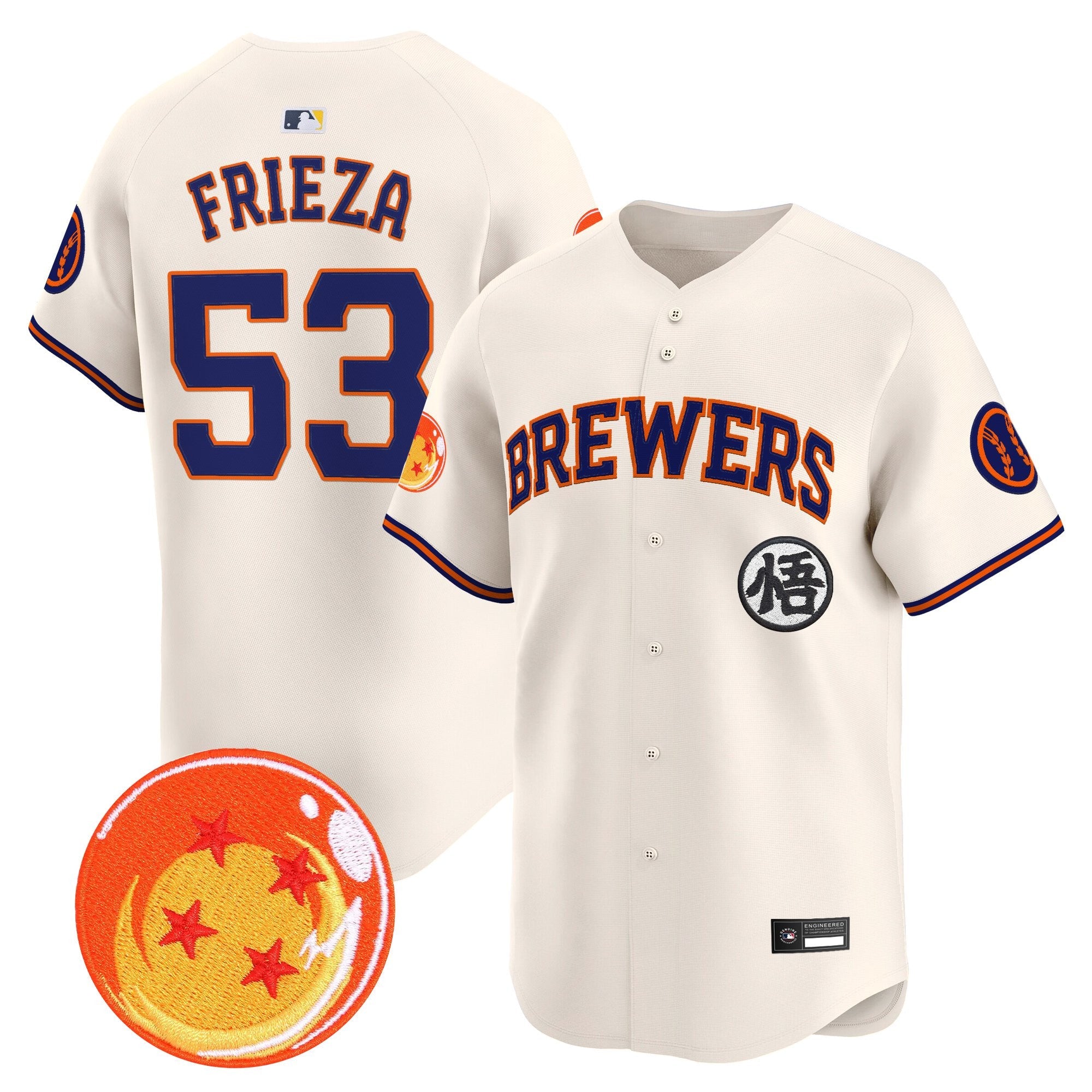 Men's Milwaukee Brewers x Dragon Ball Vapor Premier Limited Jersey - All Stitched