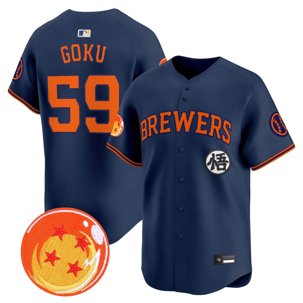 Men's Milwaukee Brewers x Dragon Ball Vapor Premier Limited Jersey - All Stitched