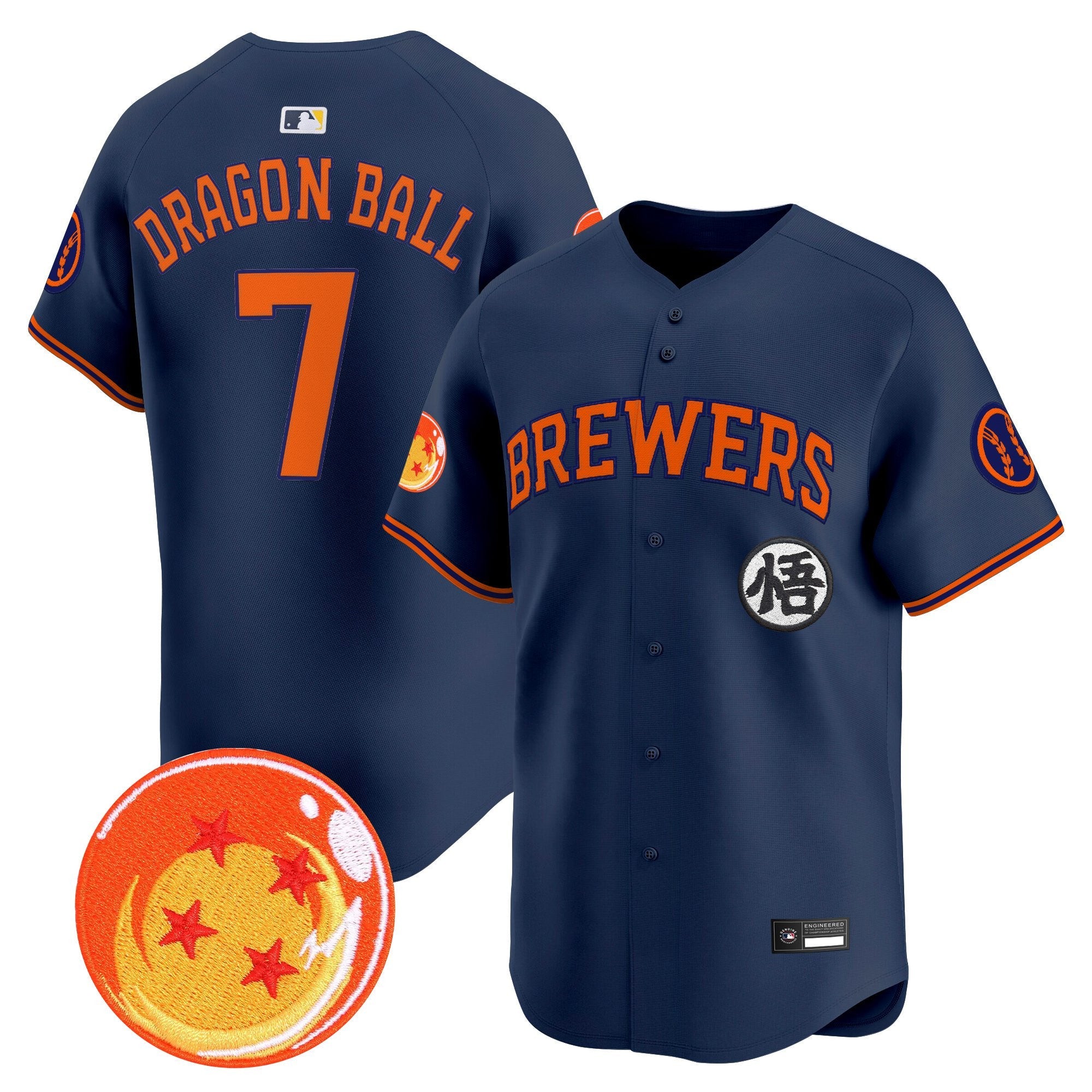 Men's Milwaukee Brewers x Dragon Ball Vapor Premier Limited Jersey - All Stitched
