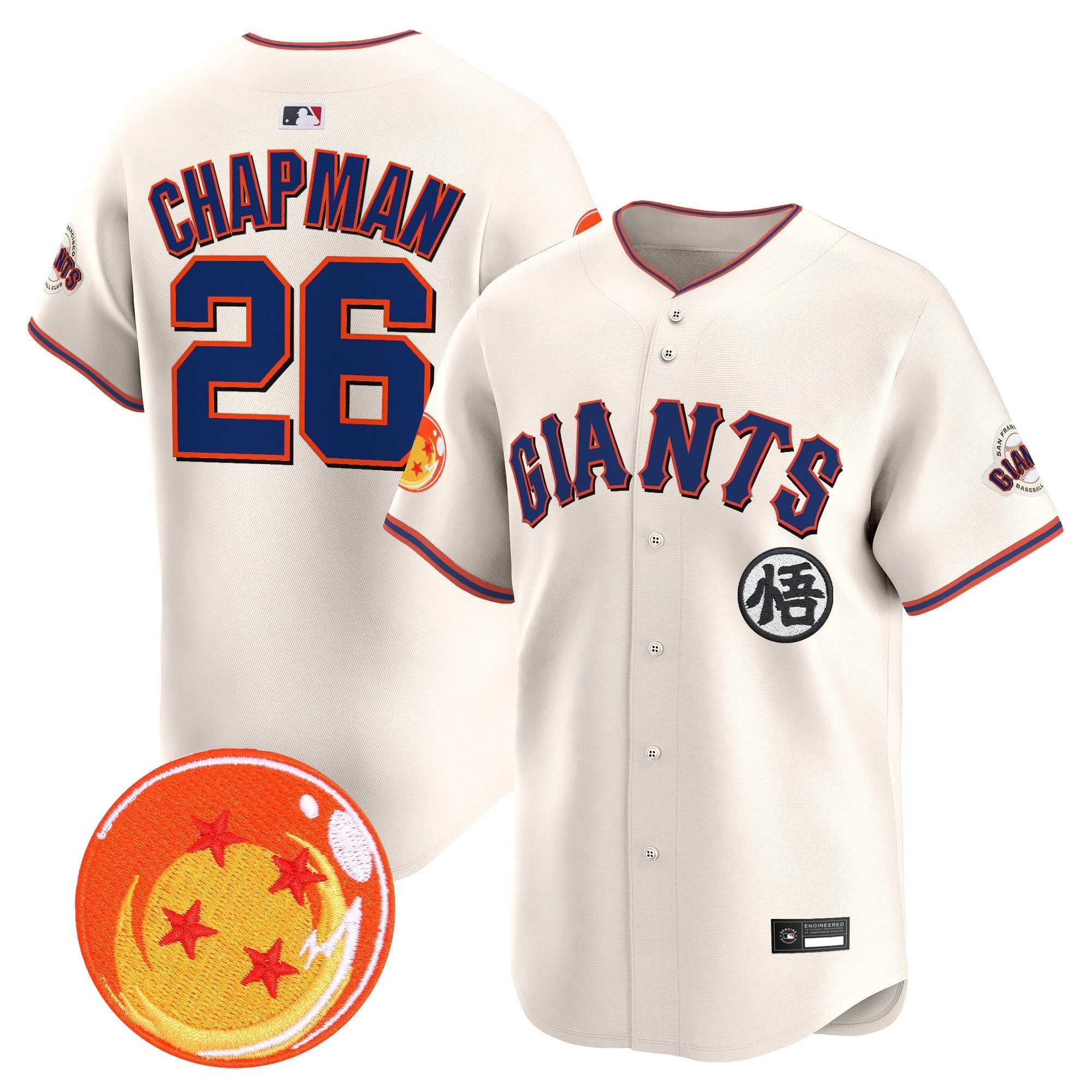Men's San Francisco Giants x Dragon Ball Vapor Premier Limited Jersey - All Stitched