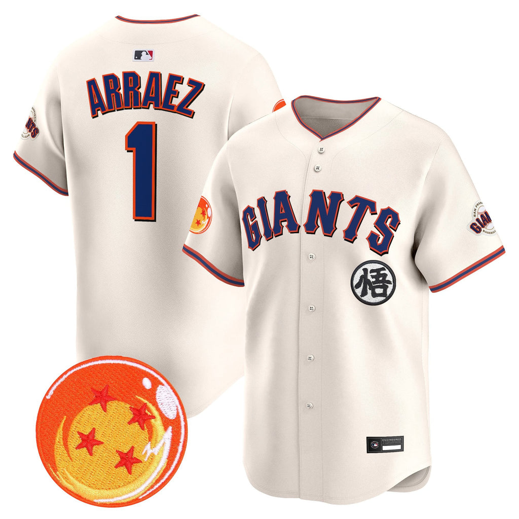 Men's San Francisco Giants x Dragon Ball Vapor Premier Limited Jersey - All Stitched