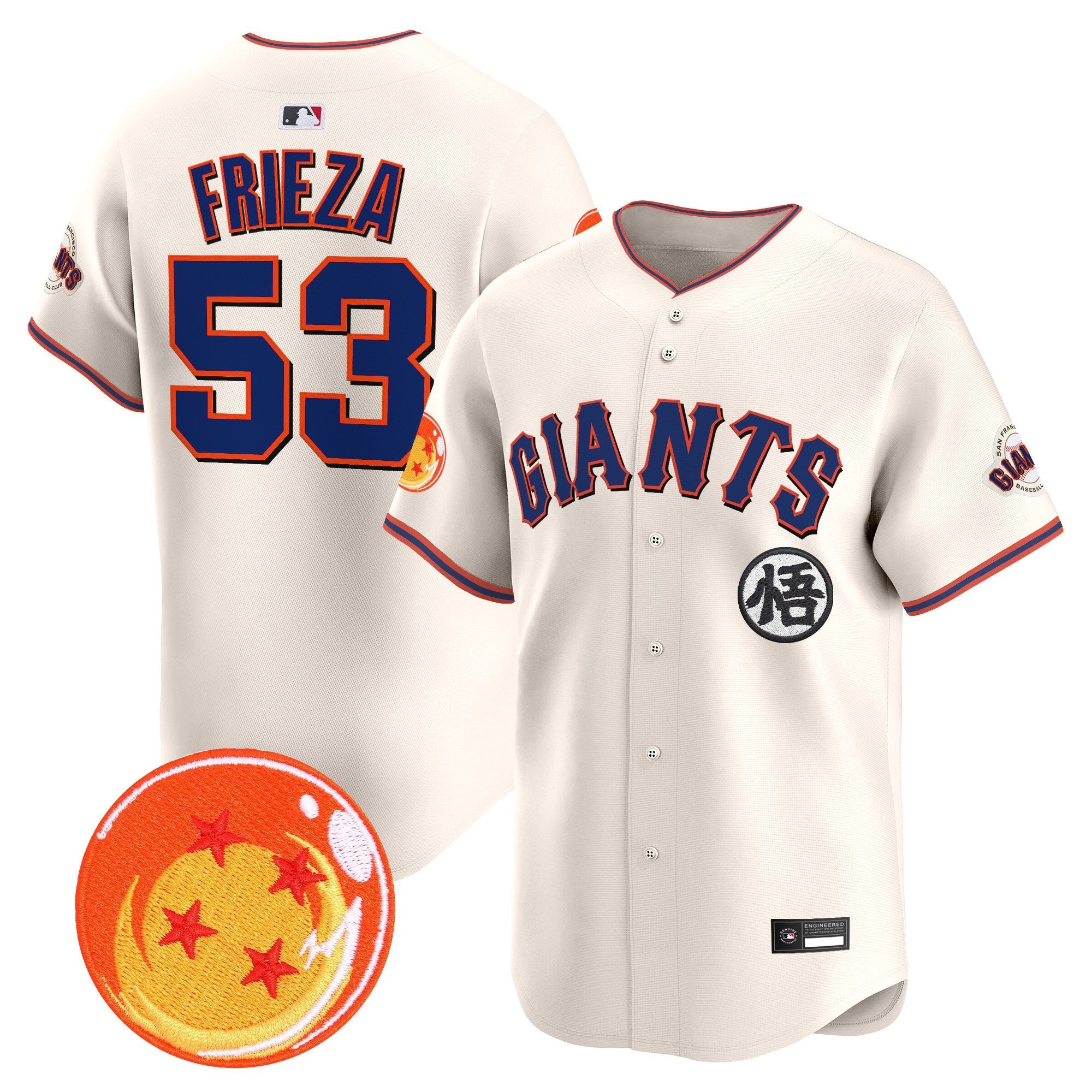 Men's San Francisco Giants x Dragon Ball Vapor Premier Limited Jersey - All Stitched