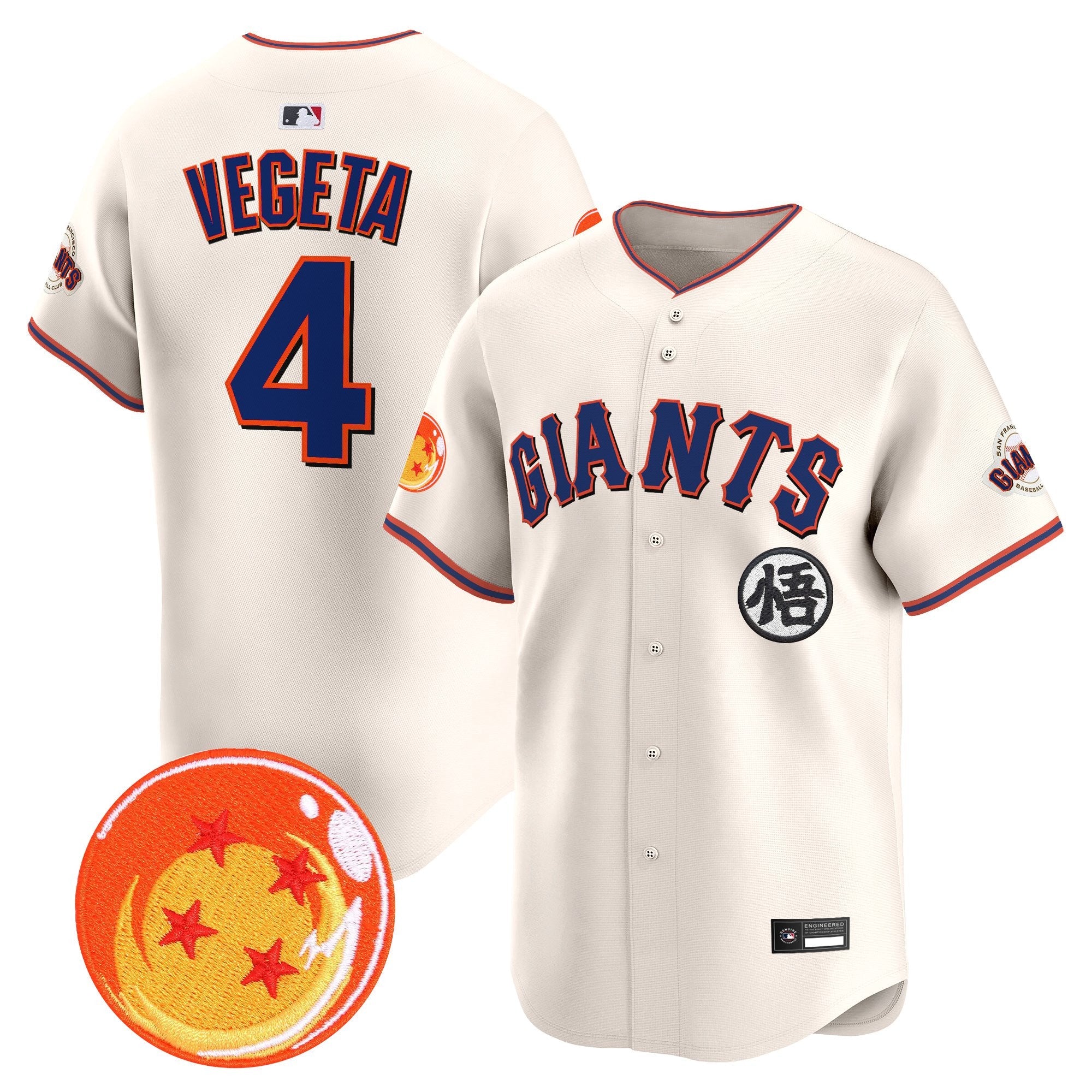 Men's San Francisco Giants x Dragon Ball Vapor Premier Limited Jersey - All Stitched